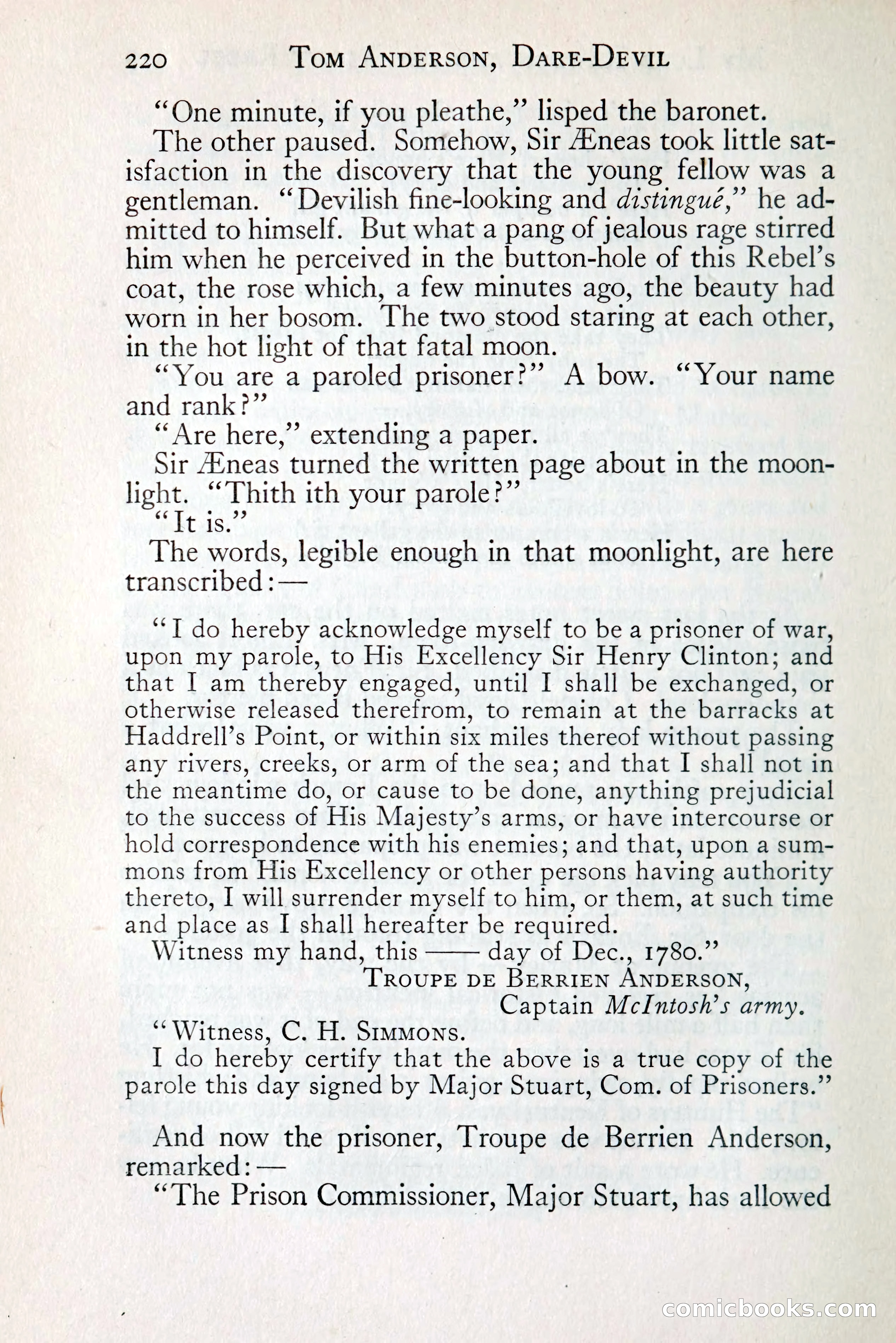 Tom Anderson, Dare-Devil: A Young Virginian in the Revolution — page 238: Penny Dreadfuls, 1916