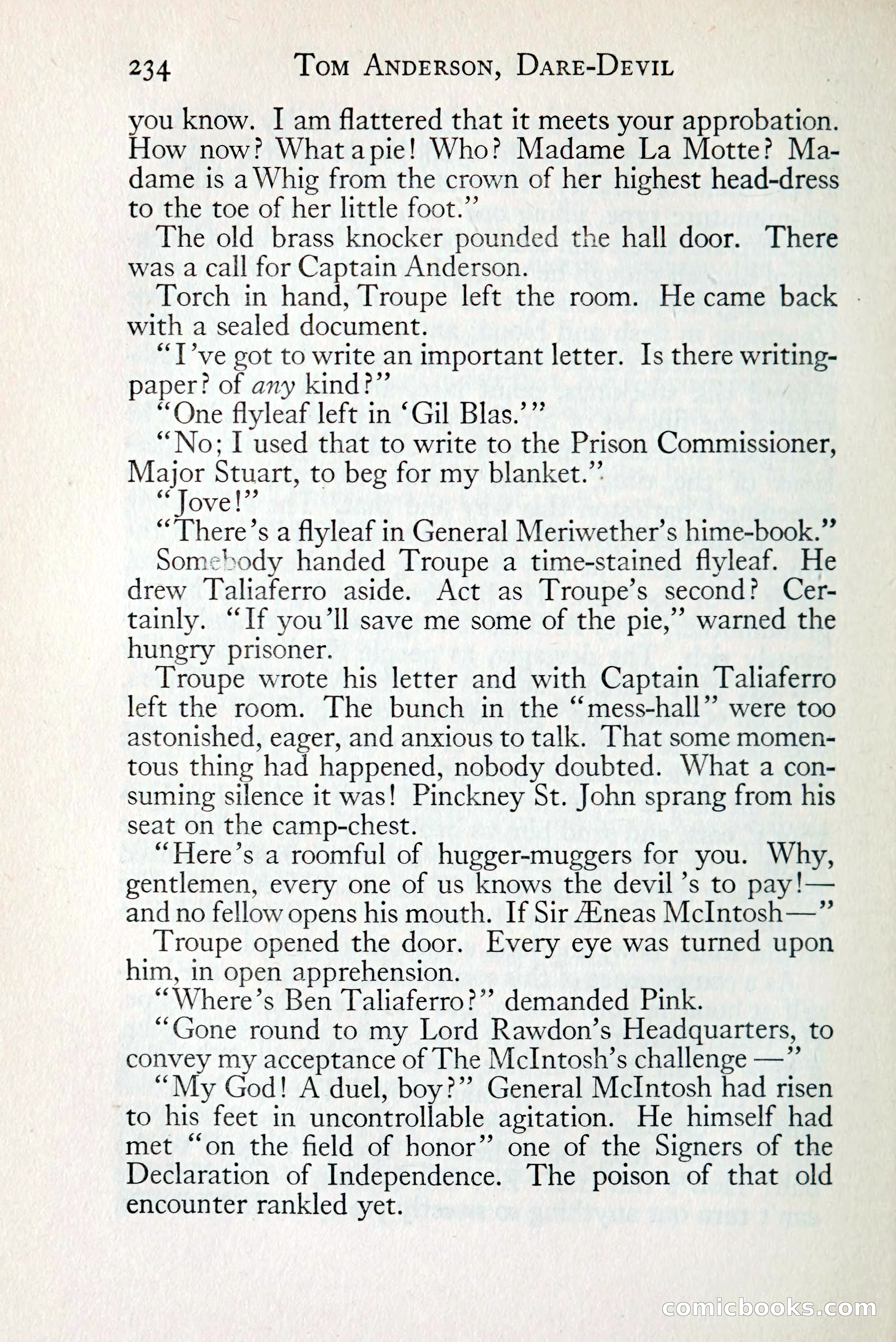 Tom Anderson, Dare-Devil: A Young Virginian in the Revolution — page 252: Penny Dreadfuls, 1916