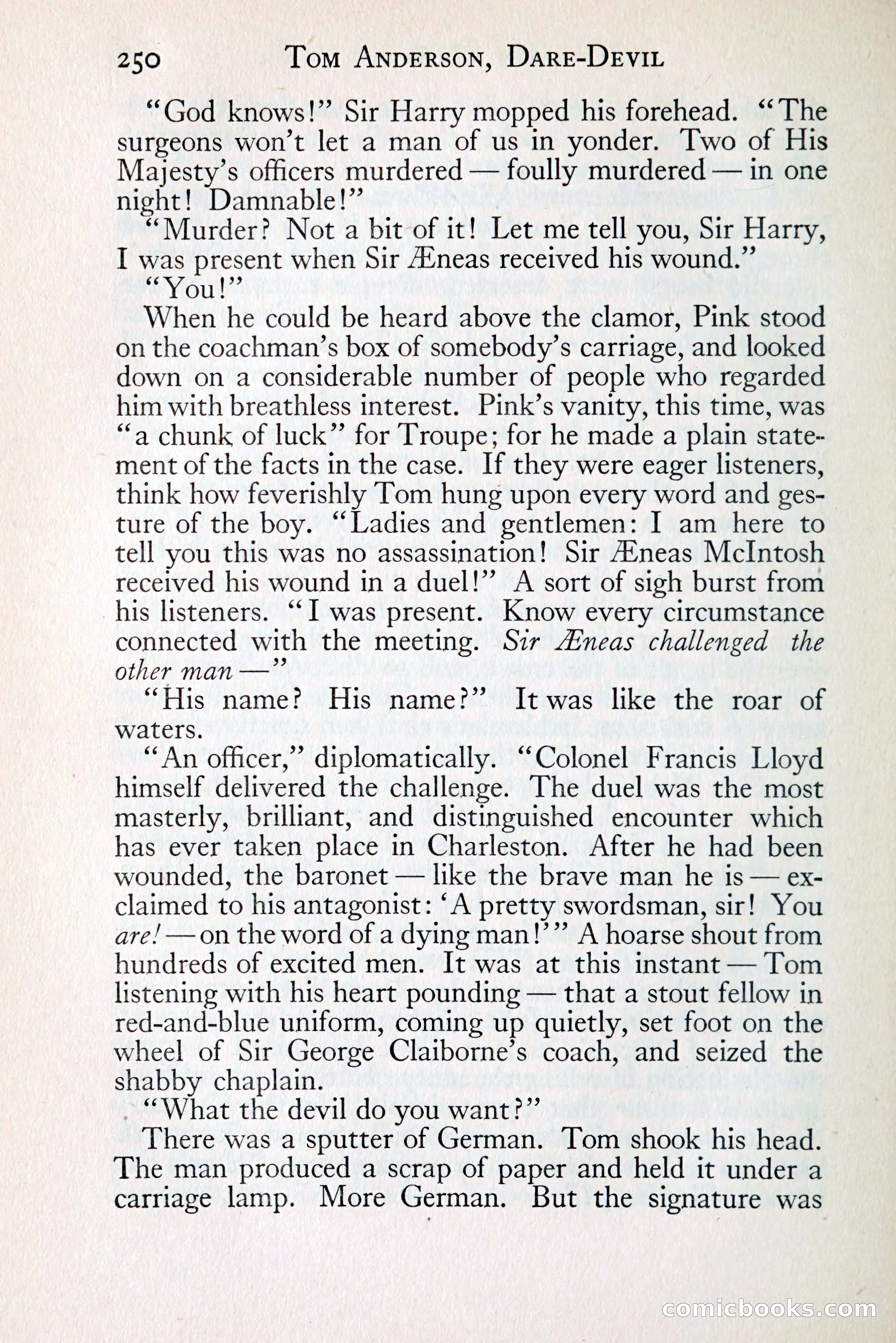 Tom Anderson, Dare-Devil: A Young Virginian in the Revolution — page 268: Penny Dreadfuls, 1916