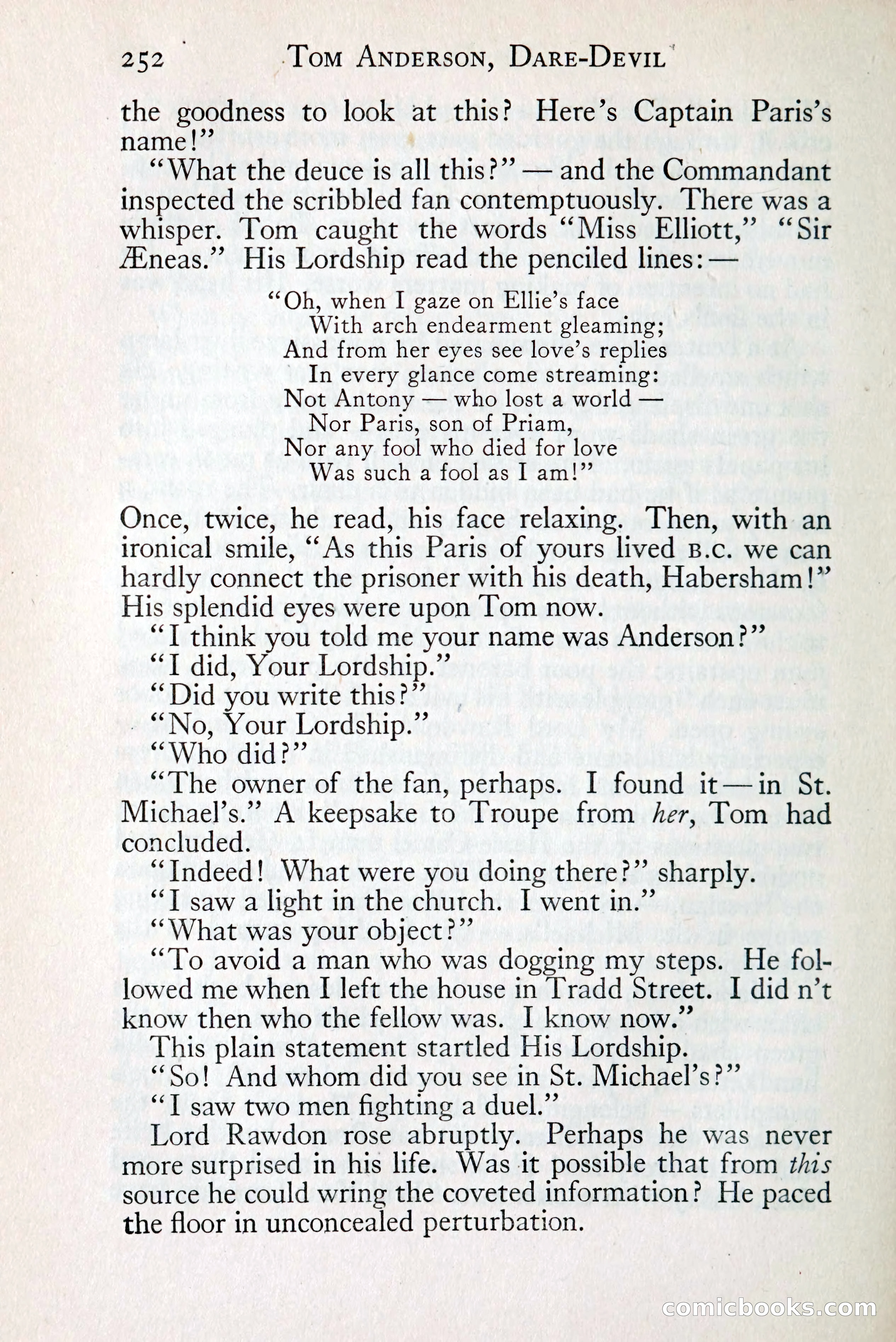 Tom Anderson, Dare-Devil: A Young Virginian in the Revolution — page 270: Penny Dreadfuls, 1916