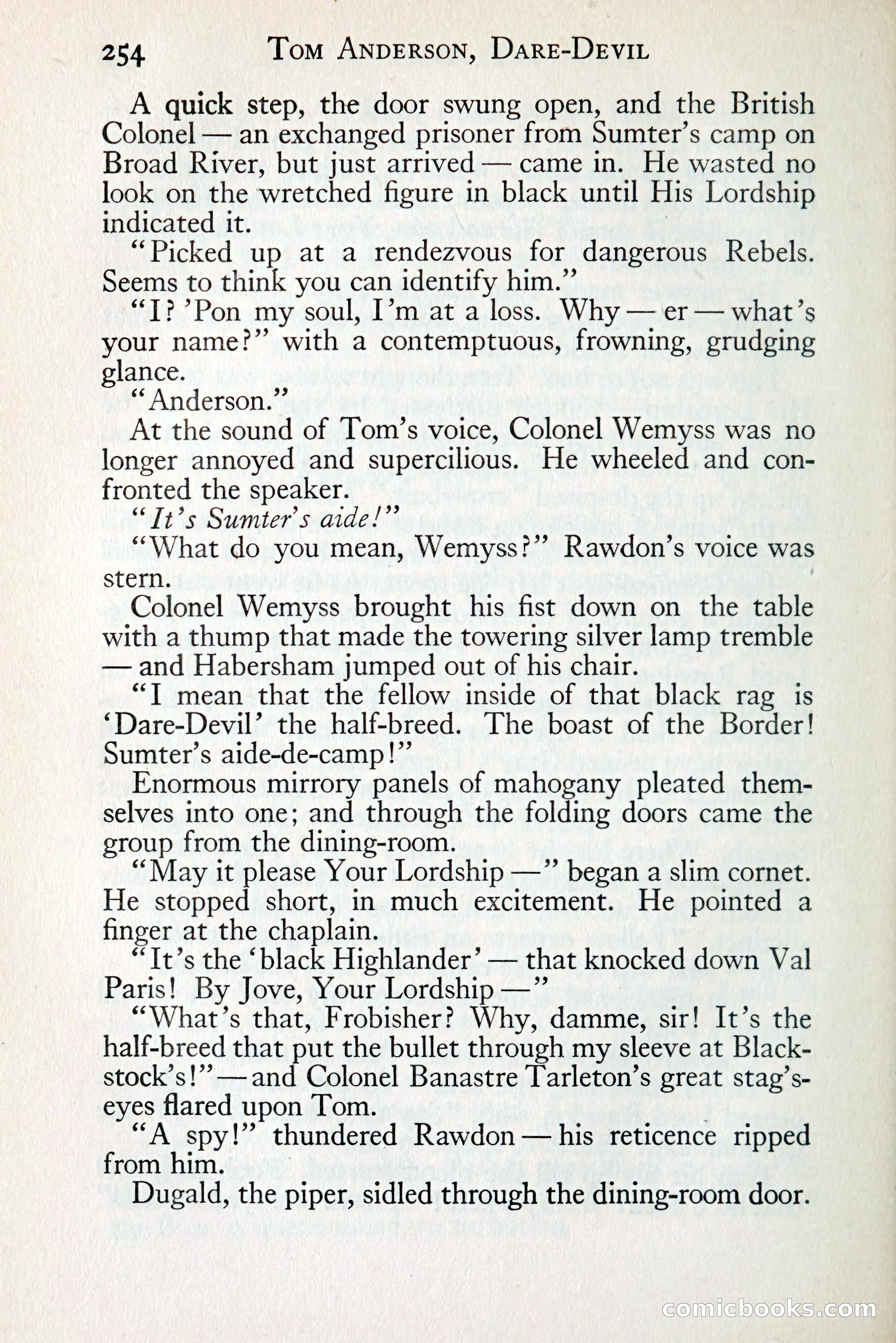 Tom Anderson, Dare-Devil: A Young Virginian in the Revolution — page 272: Penny Dreadfuls, 1916
