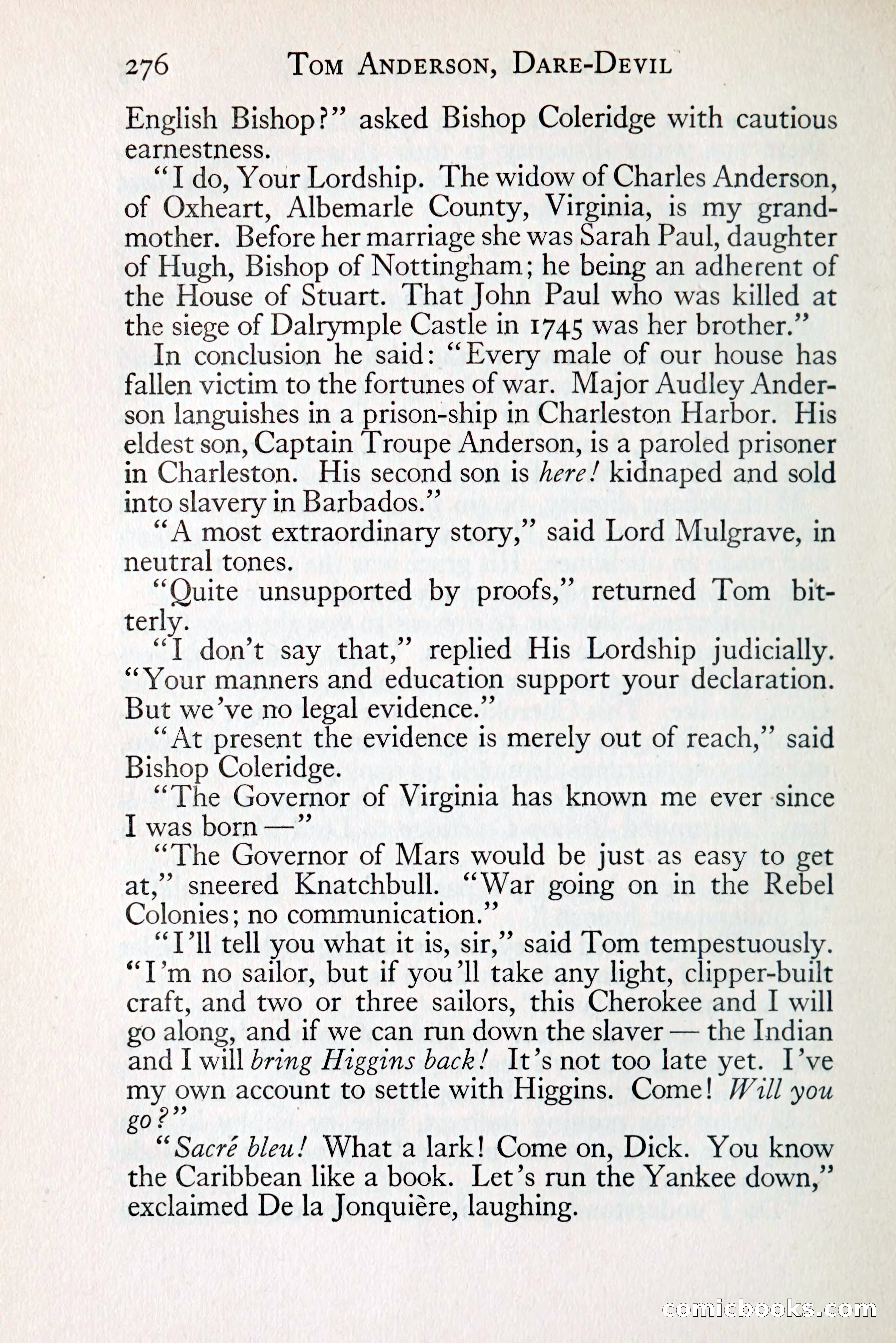 Tom Anderson, Dare-Devil: A Young Virginian in the Revolution — page 294: Penny Dreadfuls, 1916