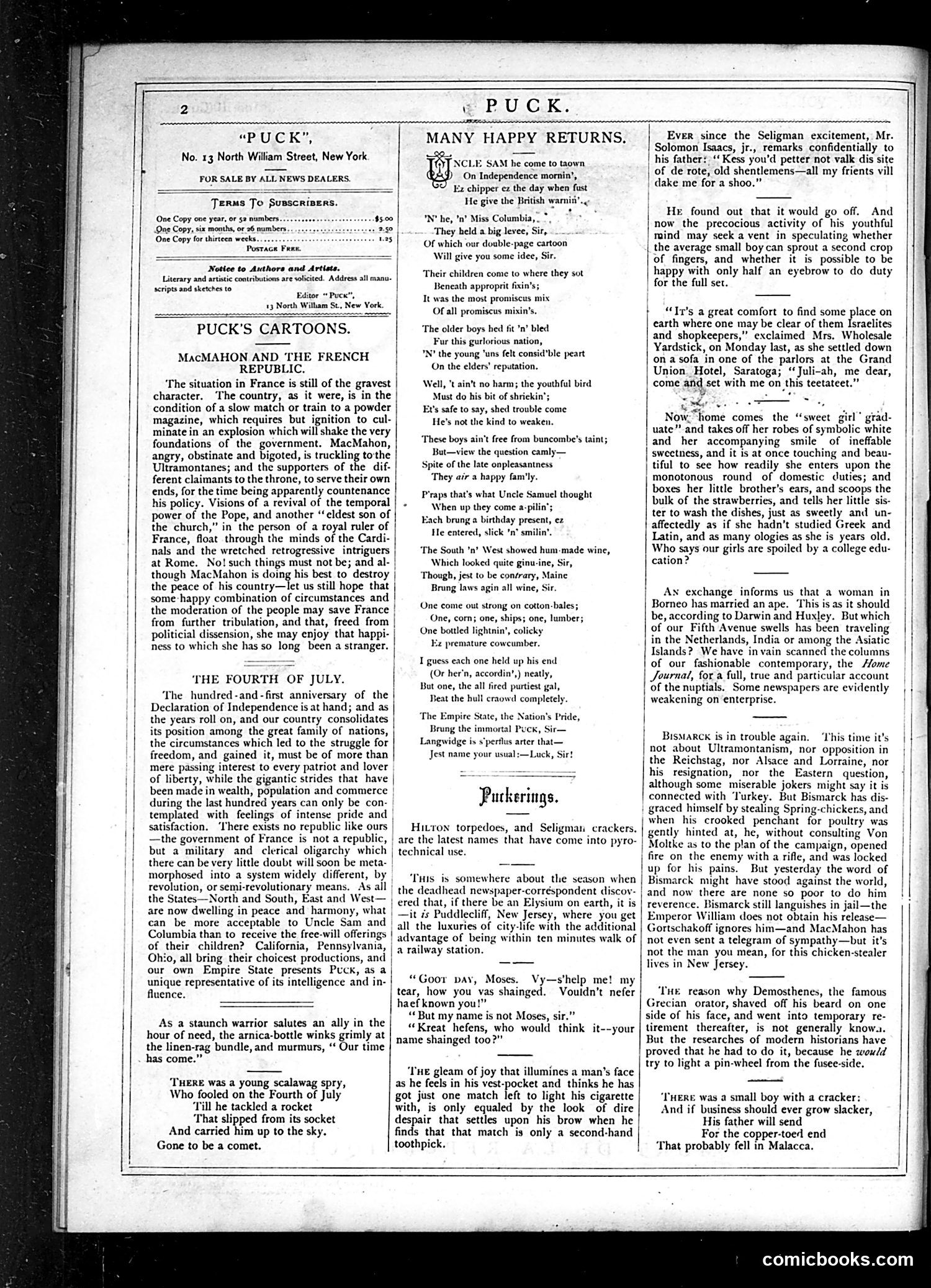 Puck — July 4, 1877 — page 2