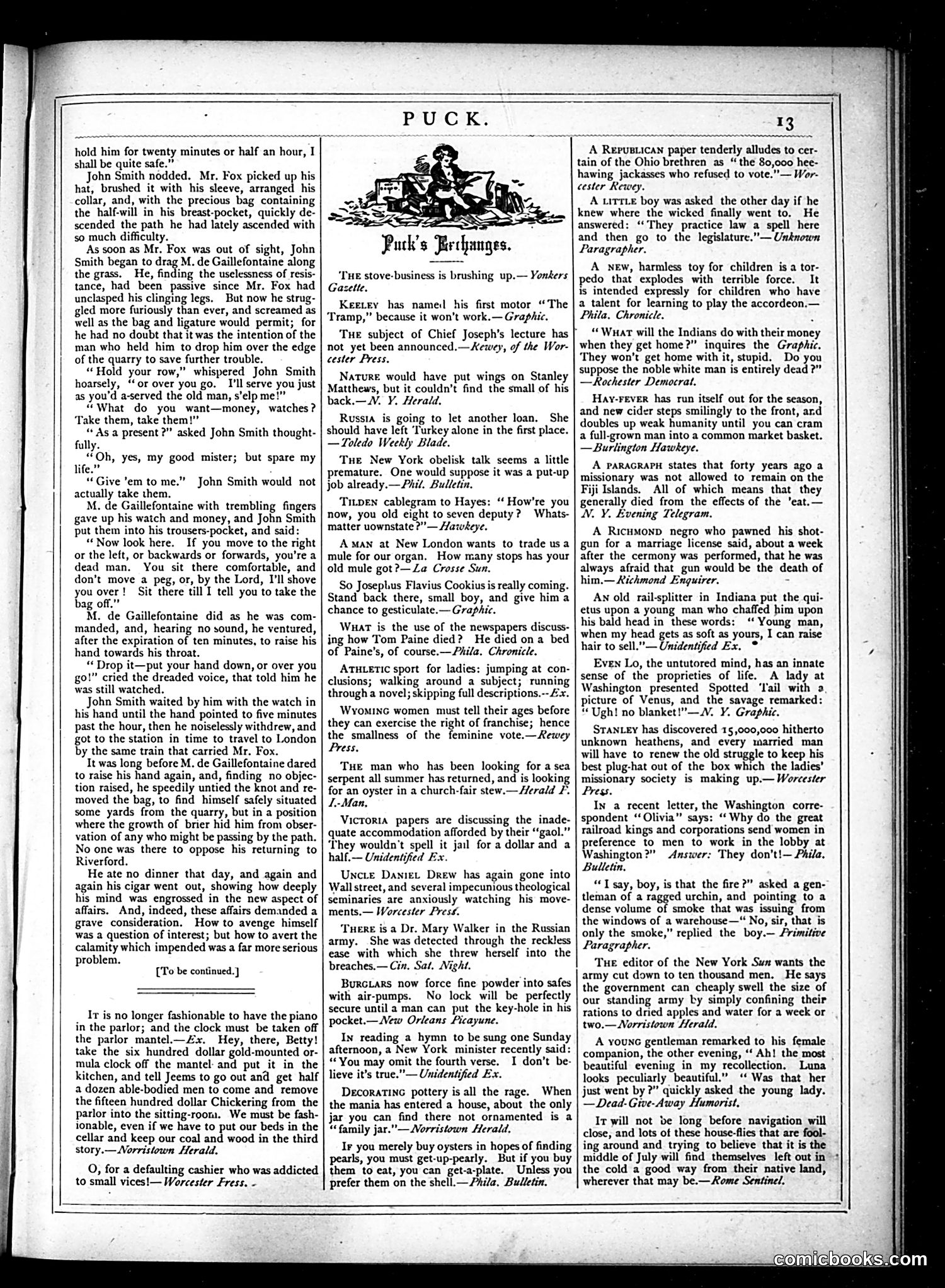 Puck — October 31, 1877 — page 13