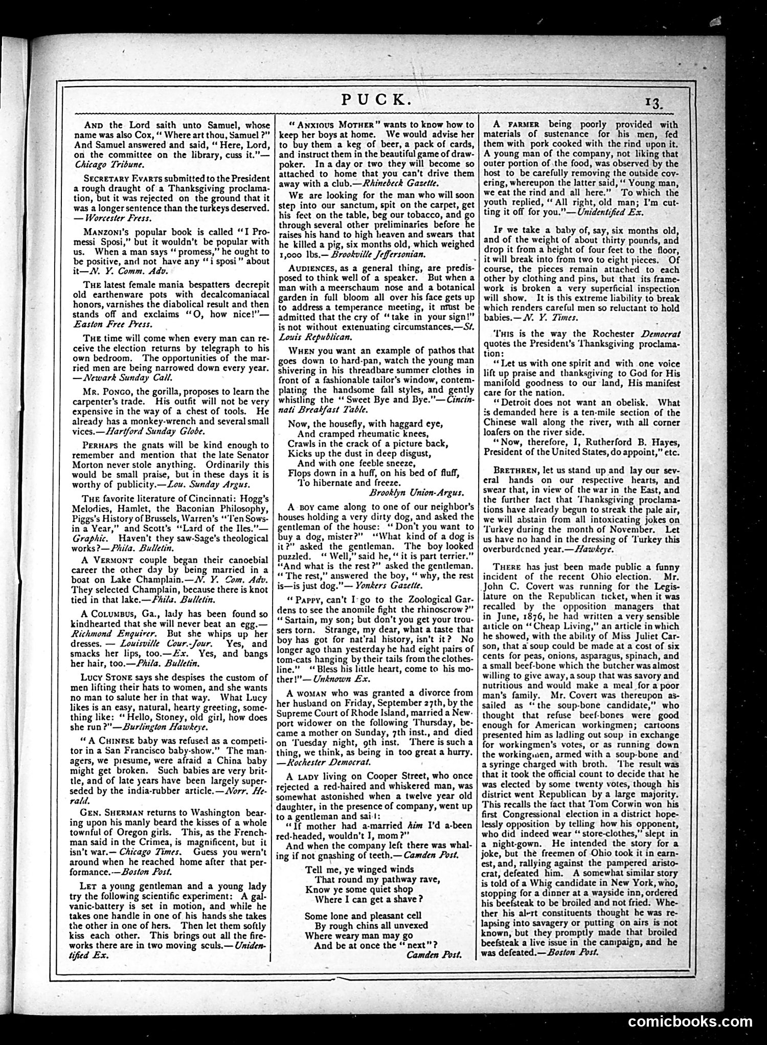 Puck — November 21, 1877 — page 13