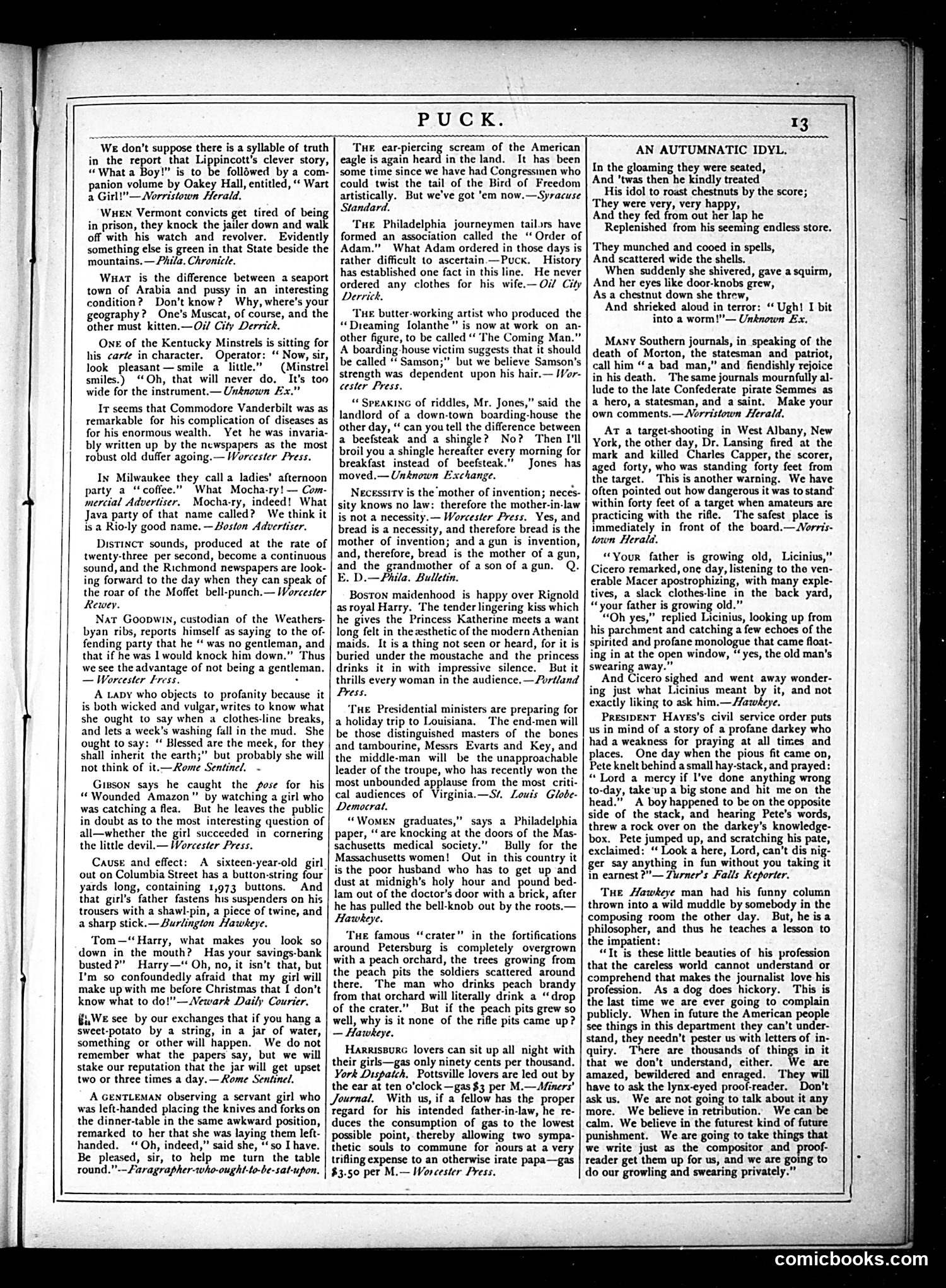 Puck — November 28, 1877 — page 13