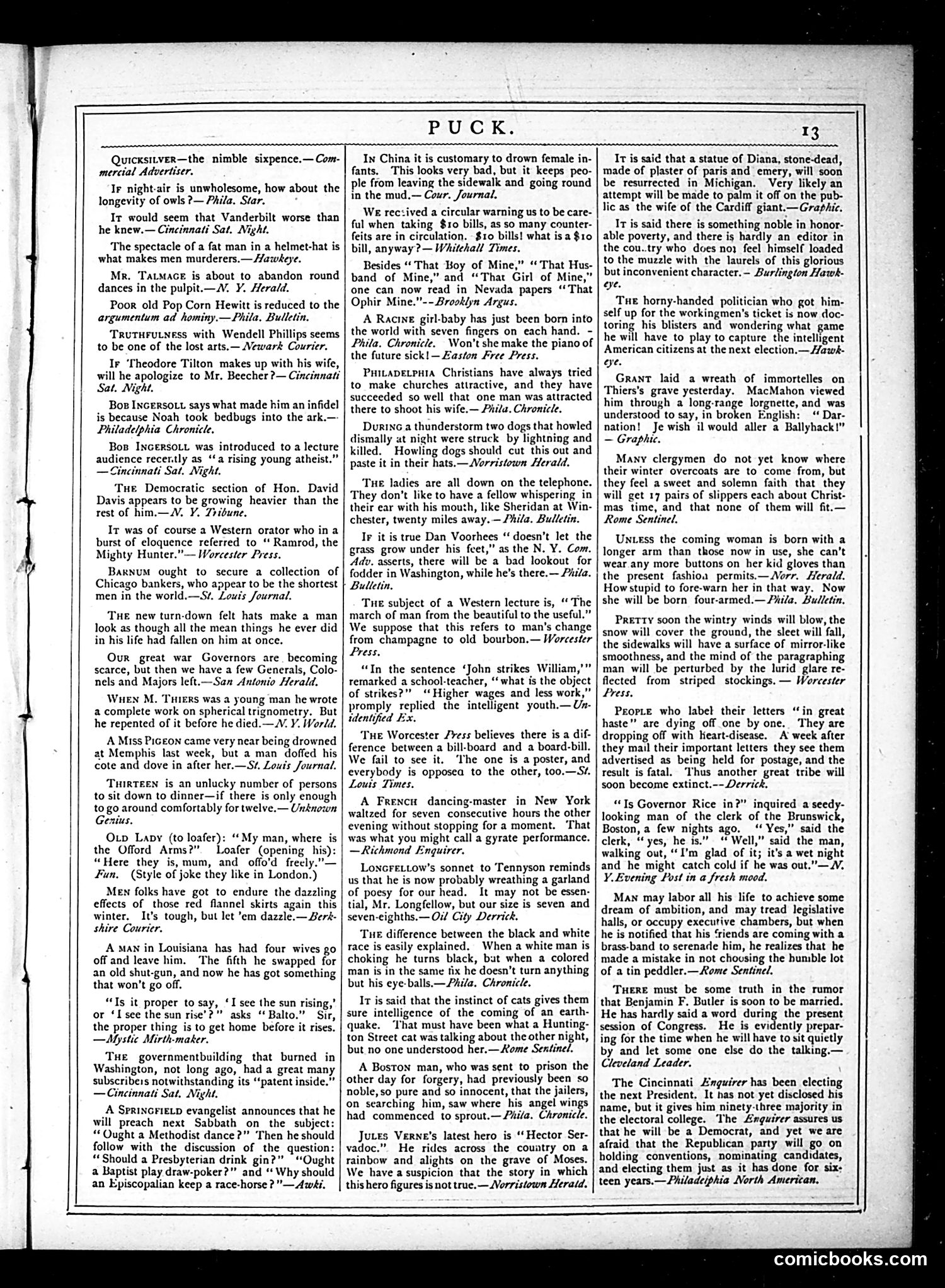 Puck — December 5, 1877 — page 13