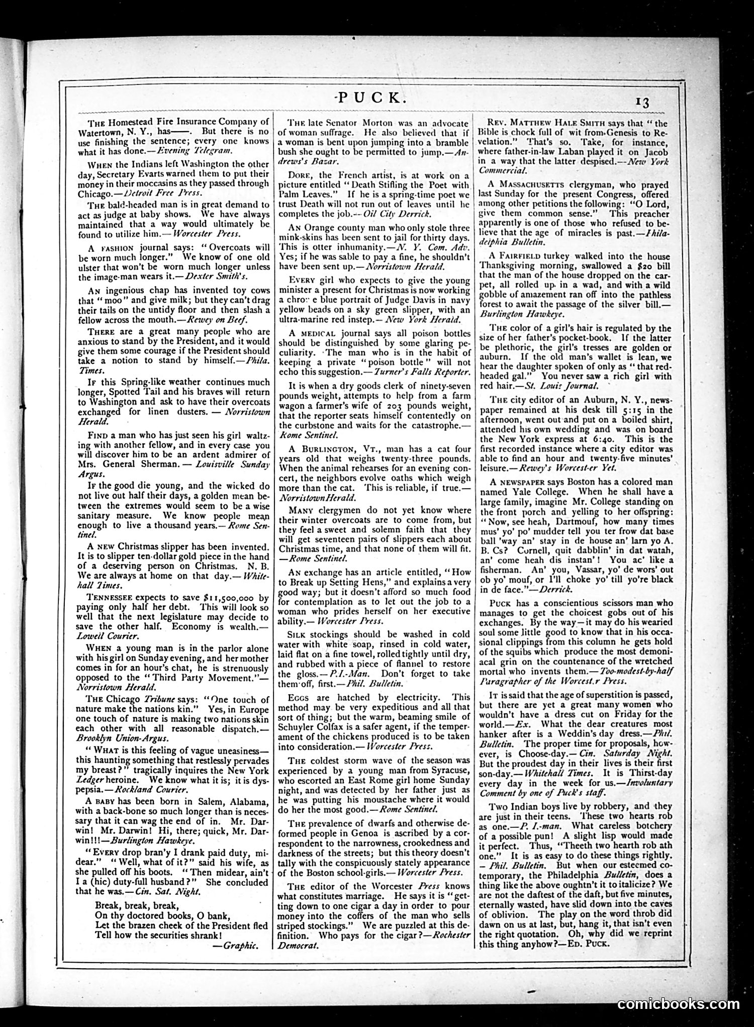 Puck — December 26, 1877 — page 13