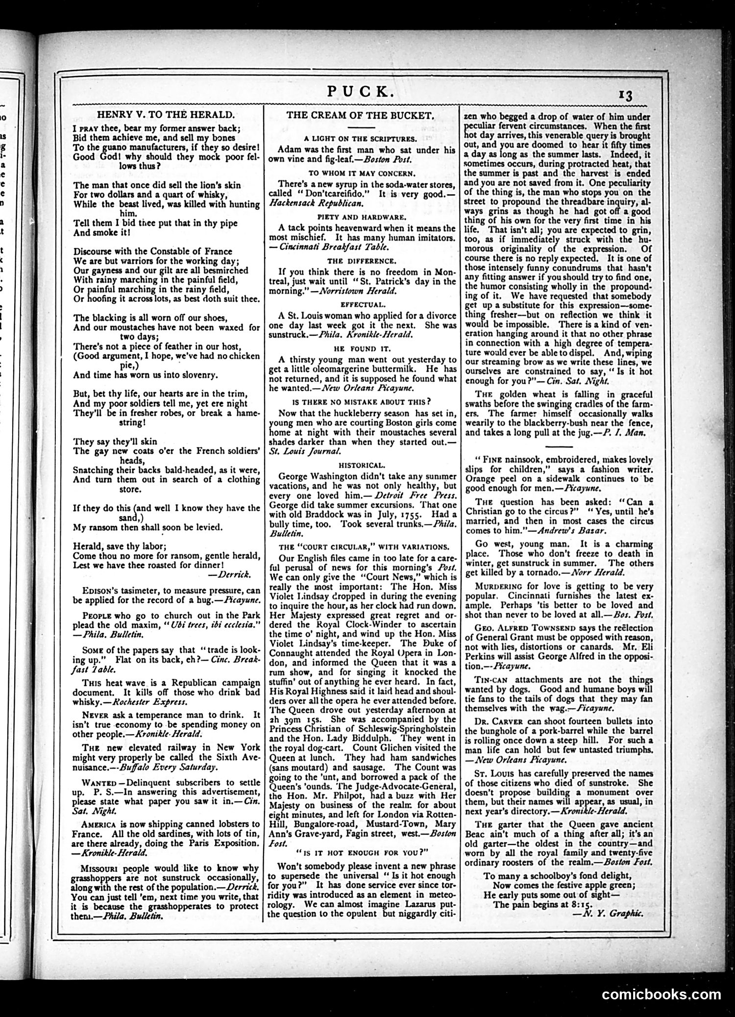 Puck — July 31, 1878 — page 13