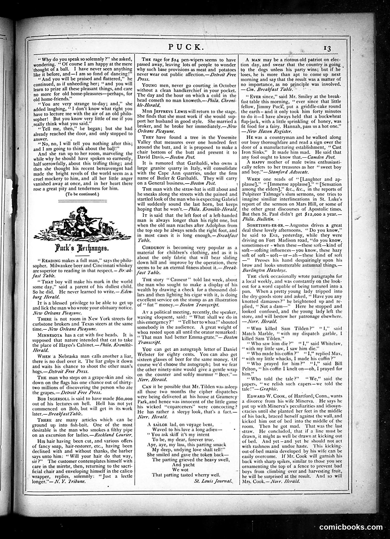 Puck — October 30, 1878 — page 13