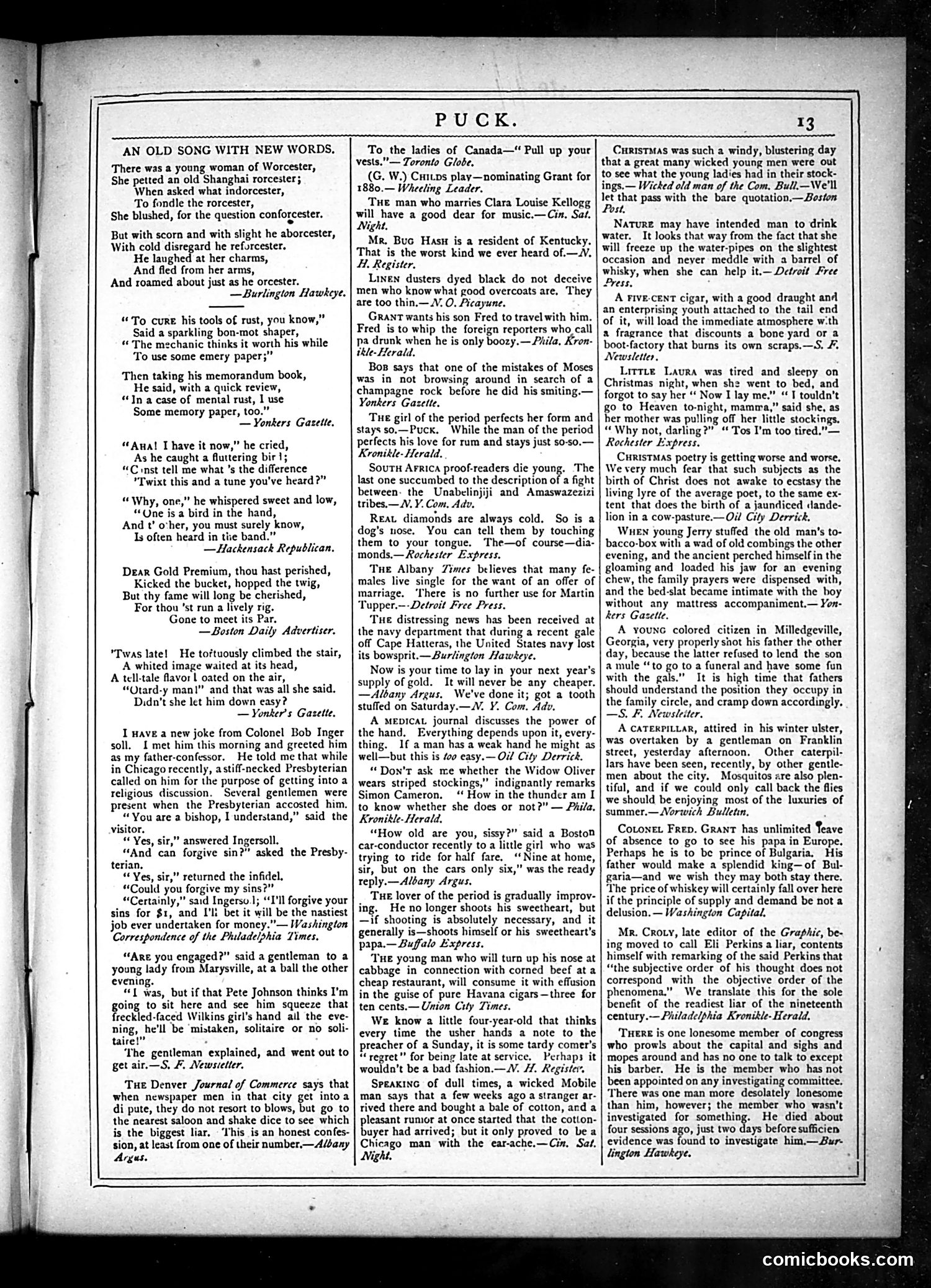 Puck — January 8, 1879 — page 13
