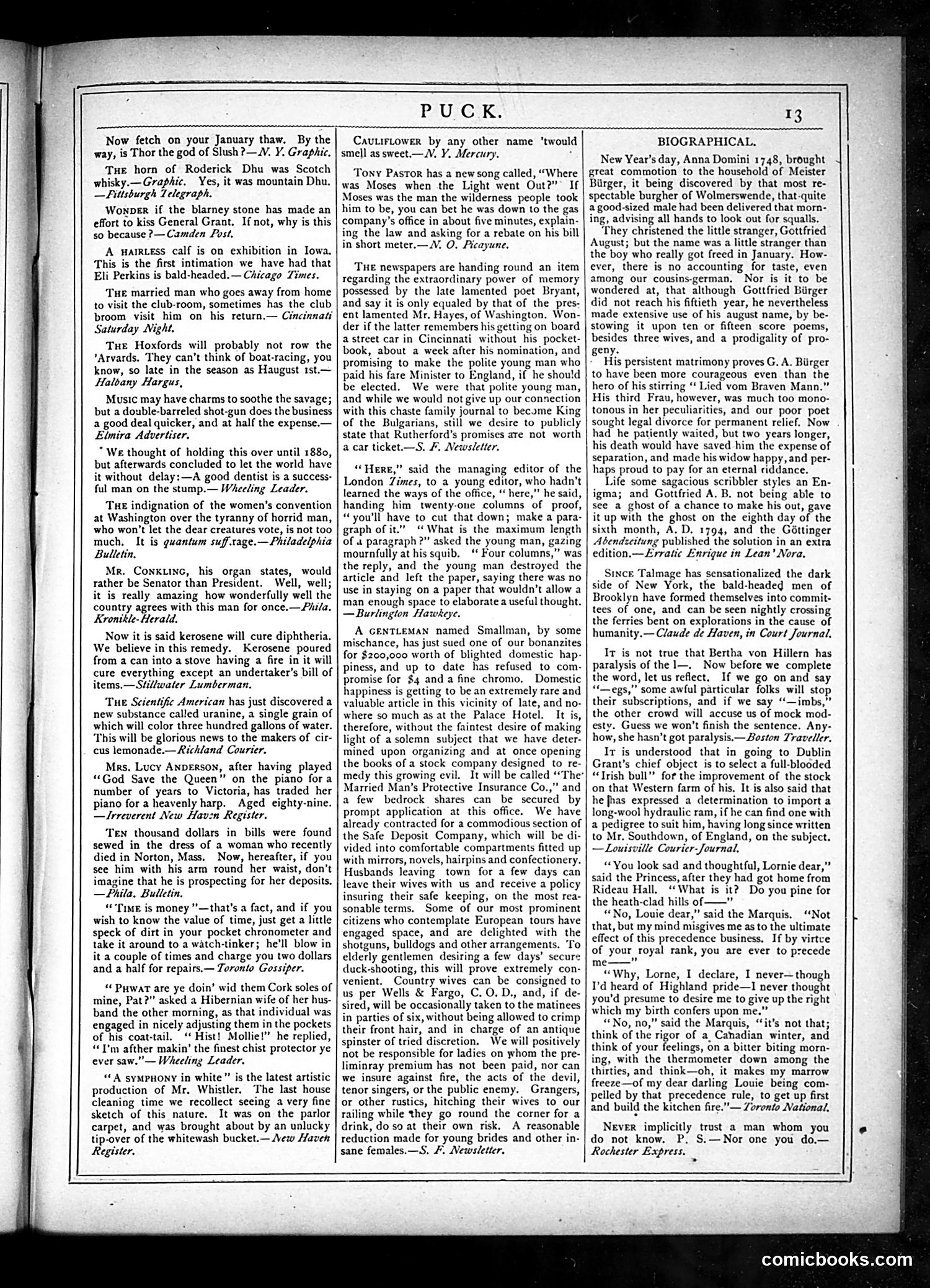 Puck — January 22, 1879 — page 13