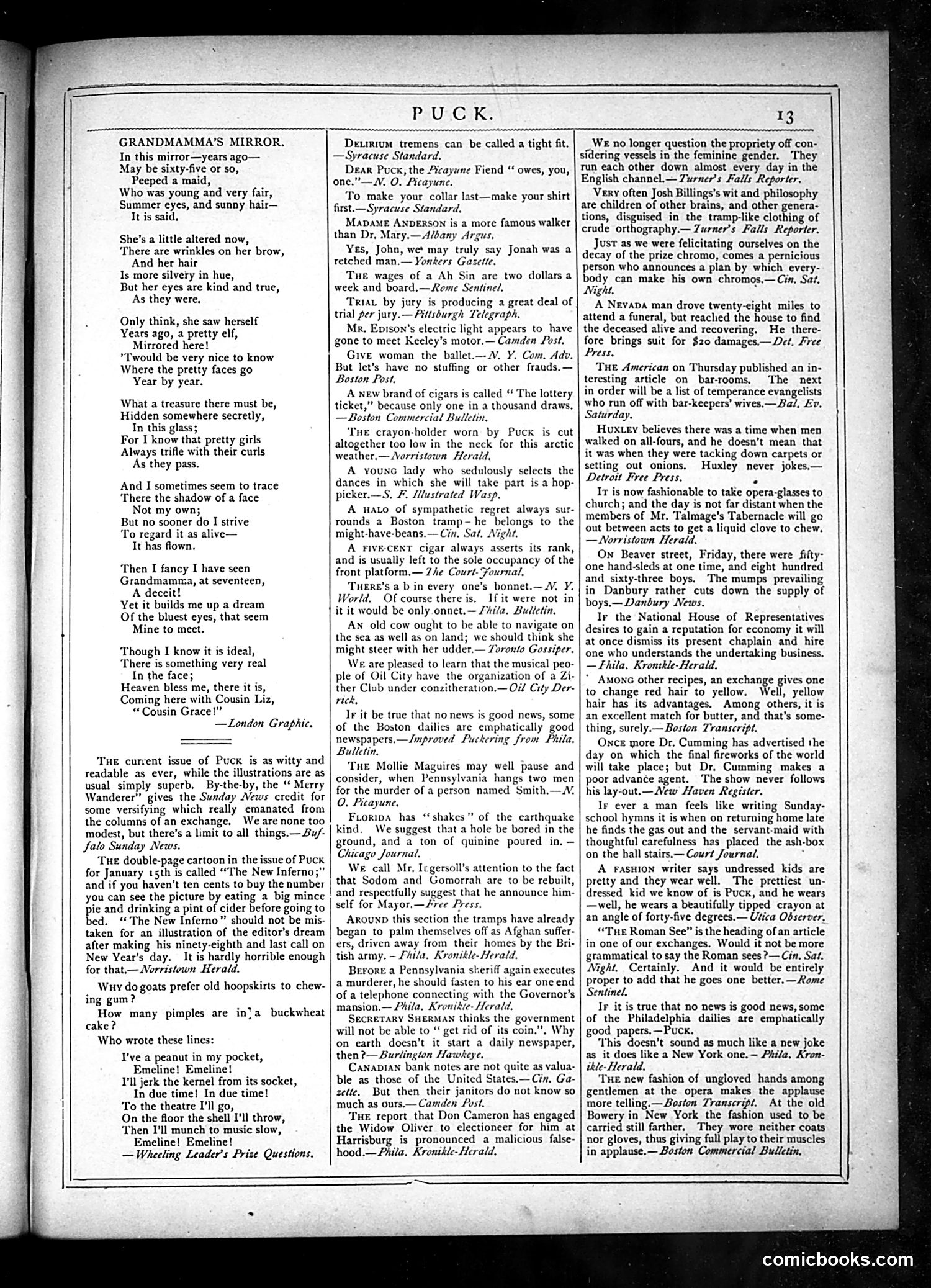 Puck — January 29, 1879 — page 13