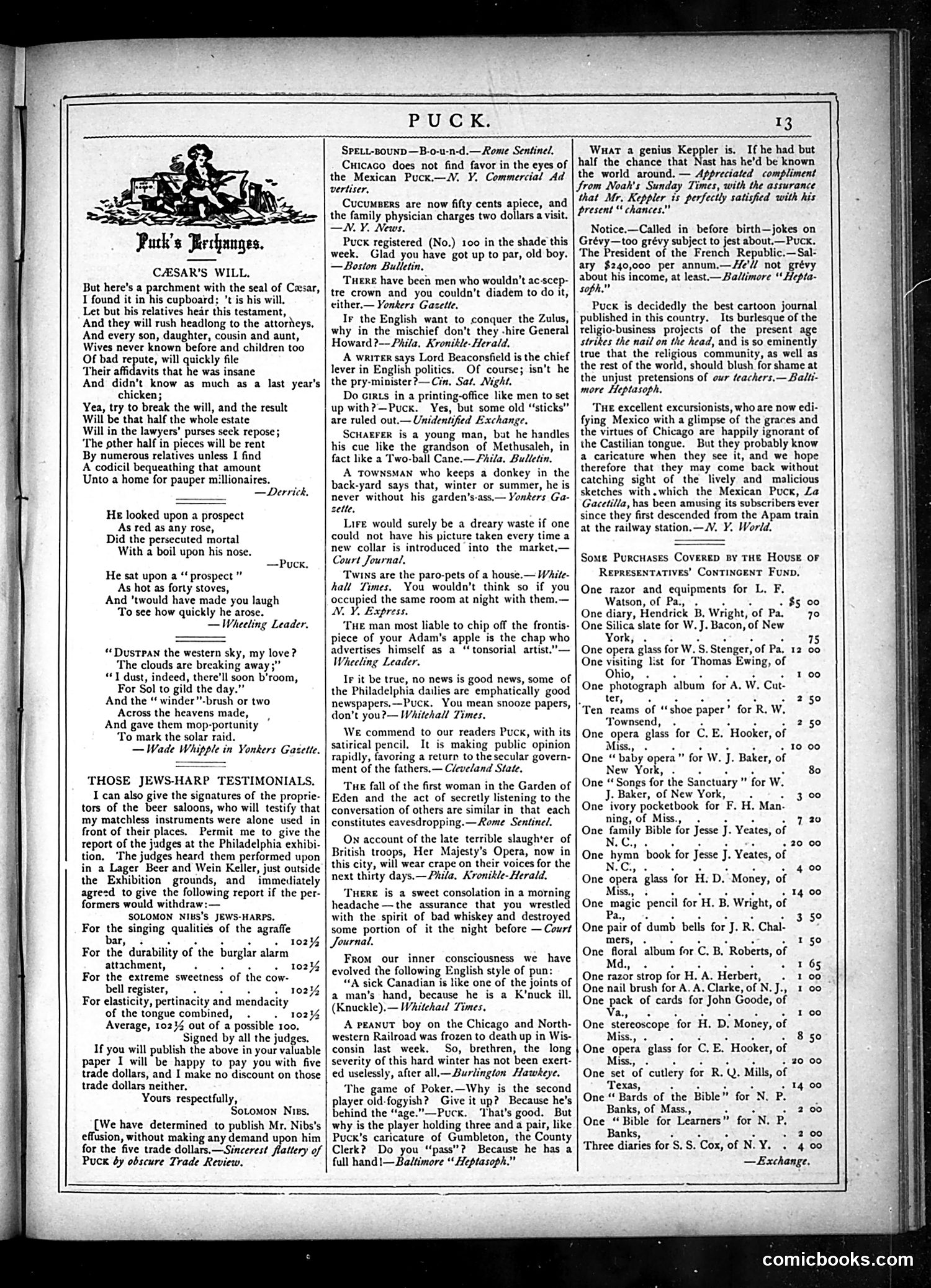 Puck — February 19, 1879 — page 13