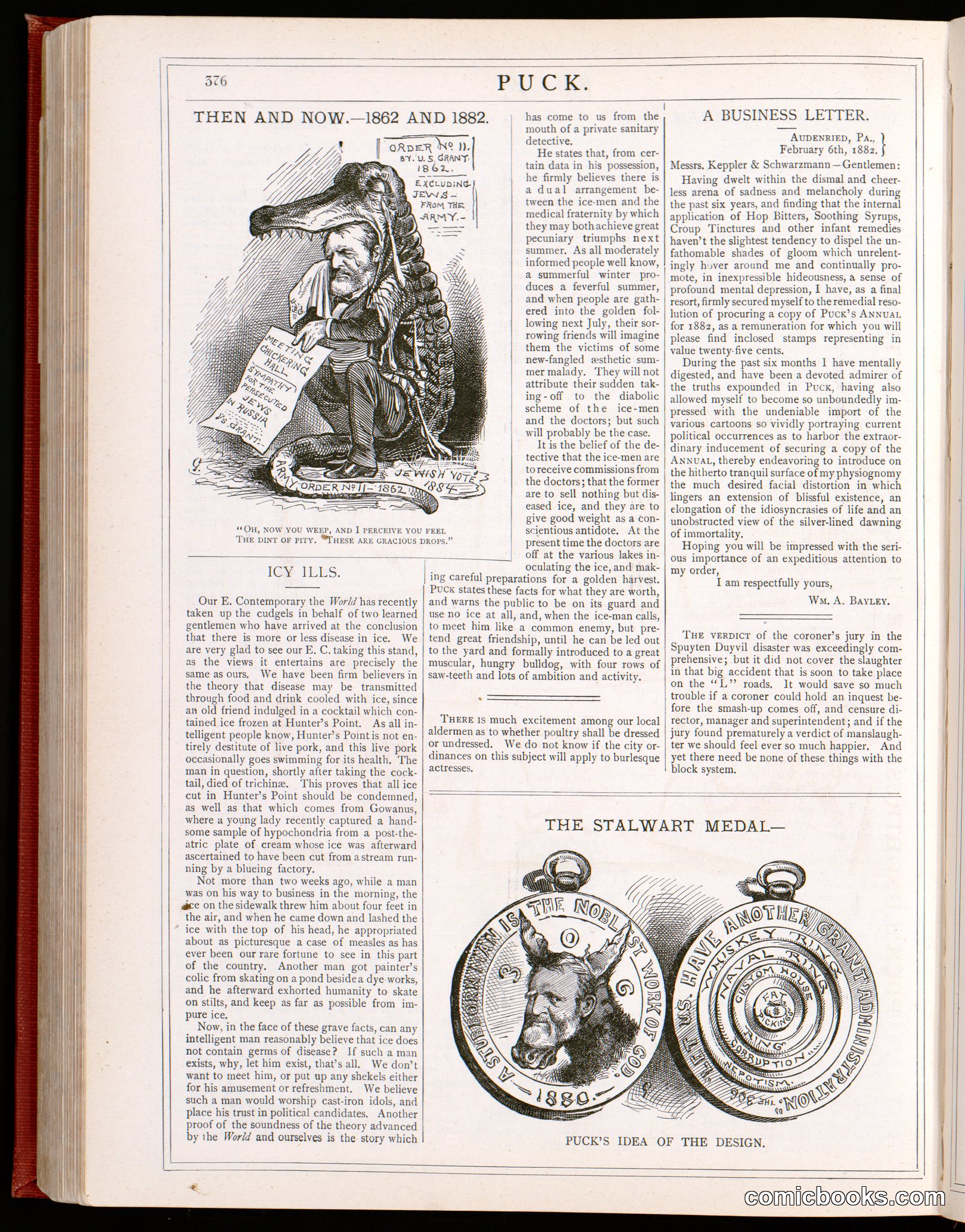 Then and Now — 1862 and 1882 / The Stalwart Medal
