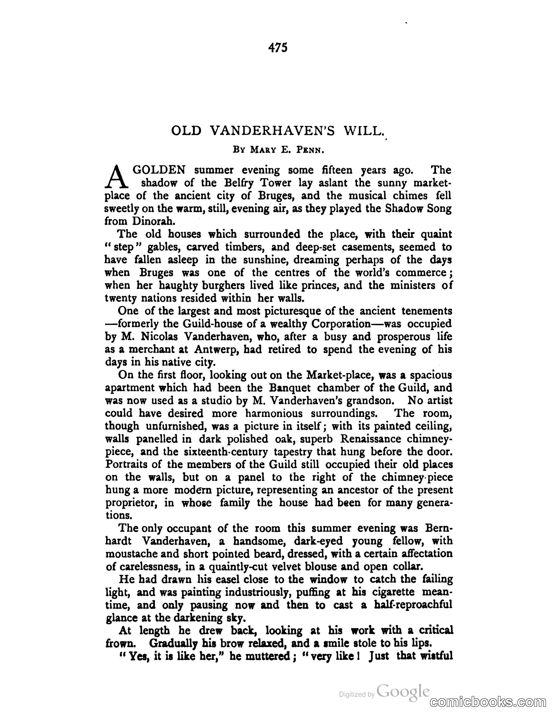 Old Vanderhaven's Will by Mary E. Penn — The Argosy