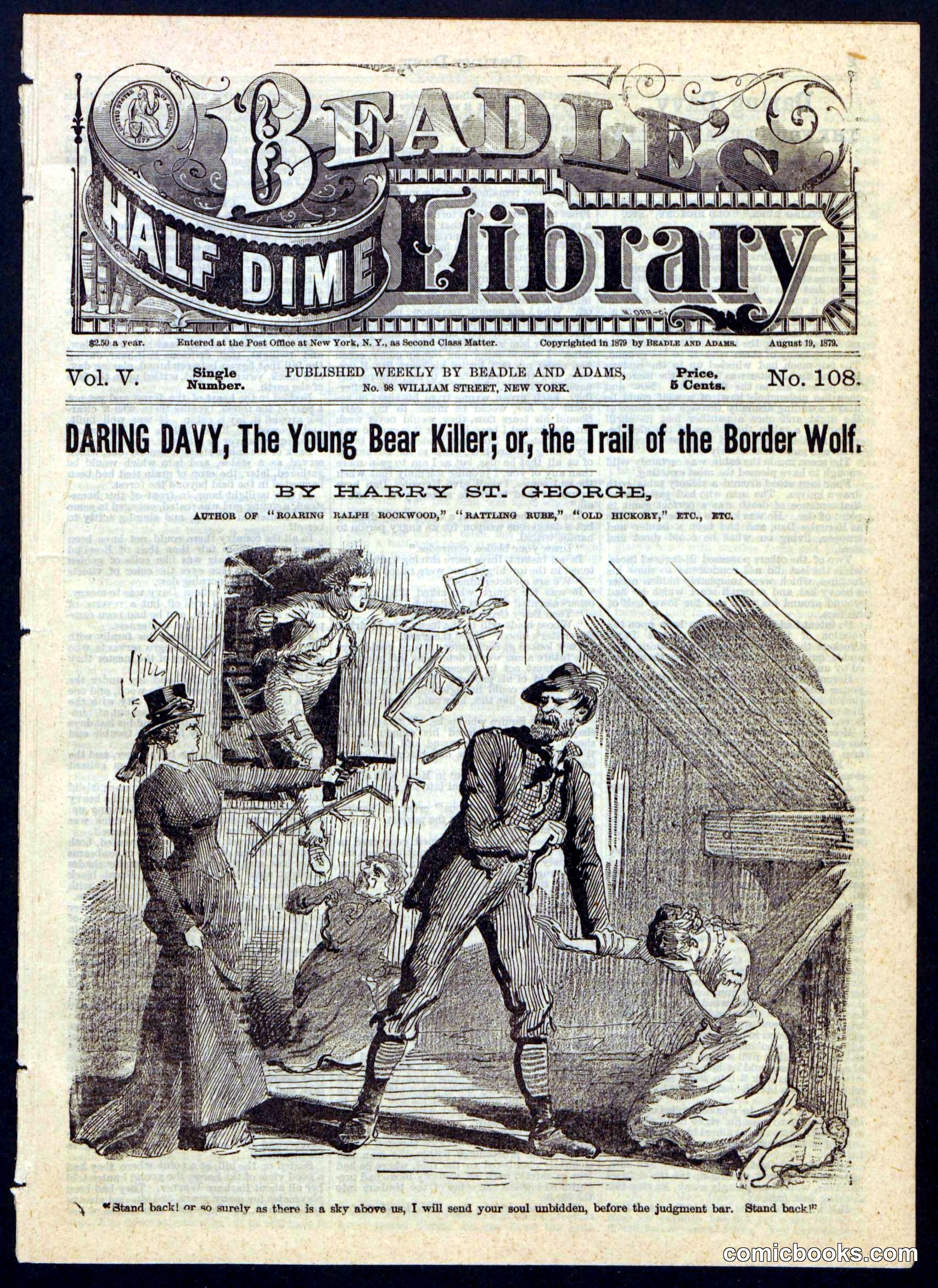 Beadle's Half Dime Library, No. 108