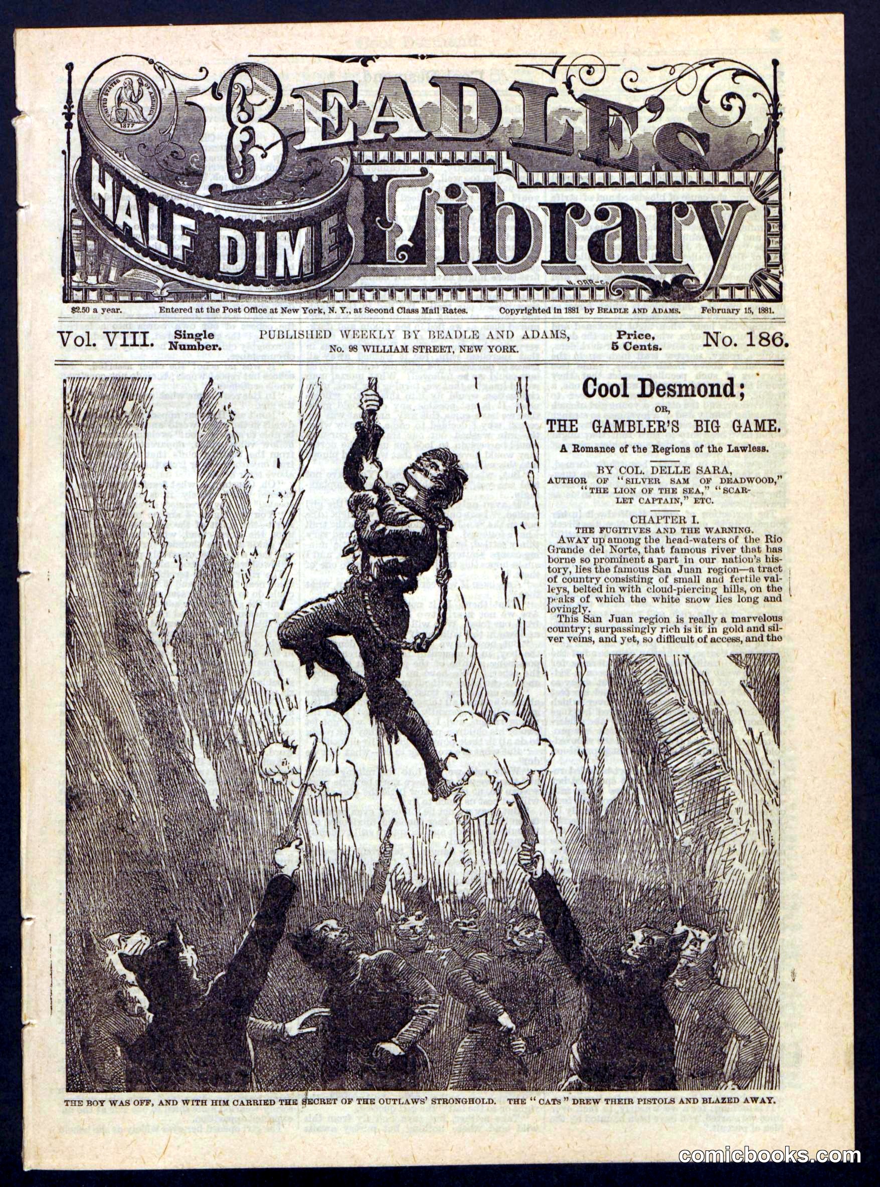 Beadle's Half Dime Library No. 186