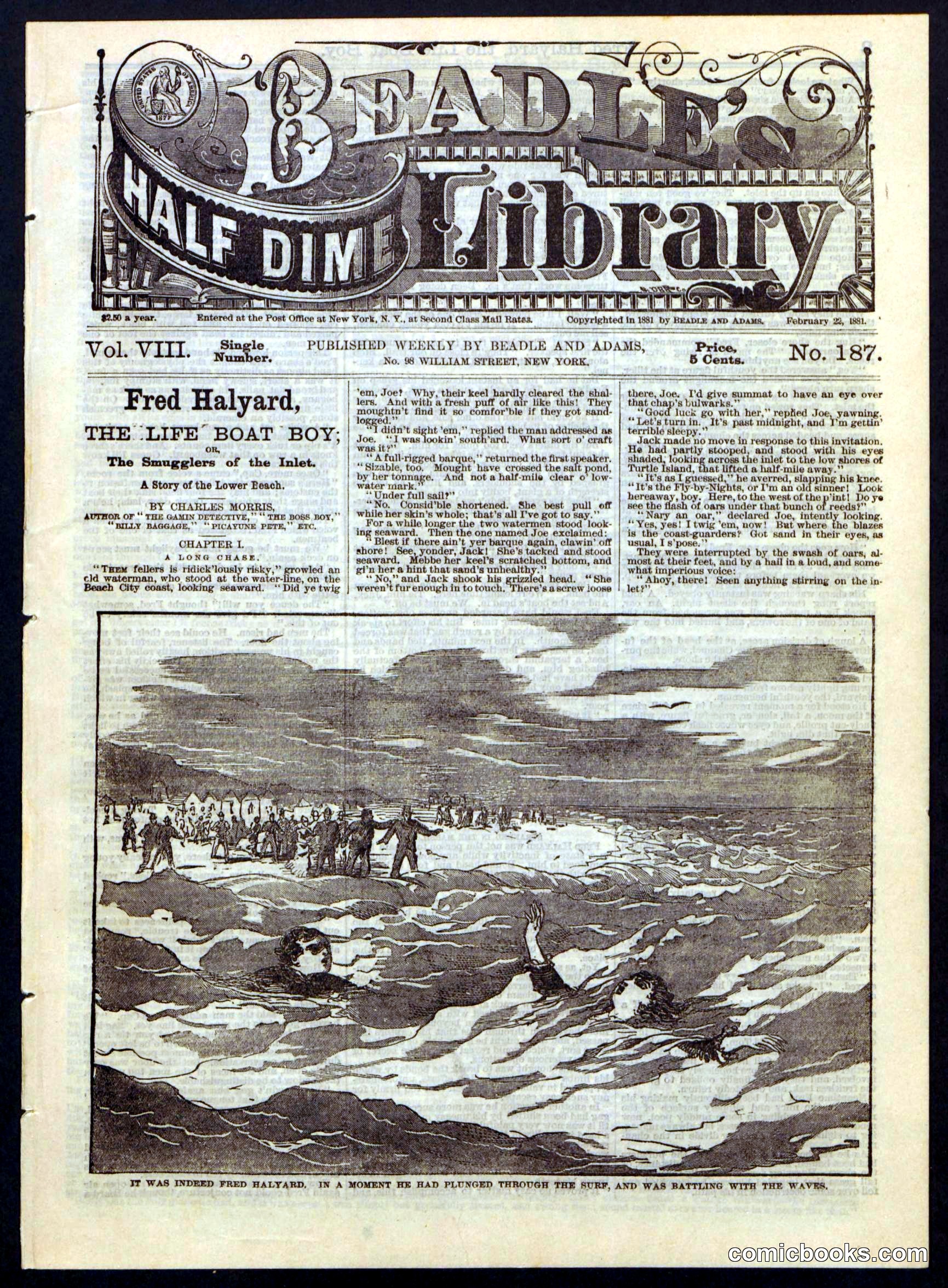 Beadle's Half Dime Library, No. 187