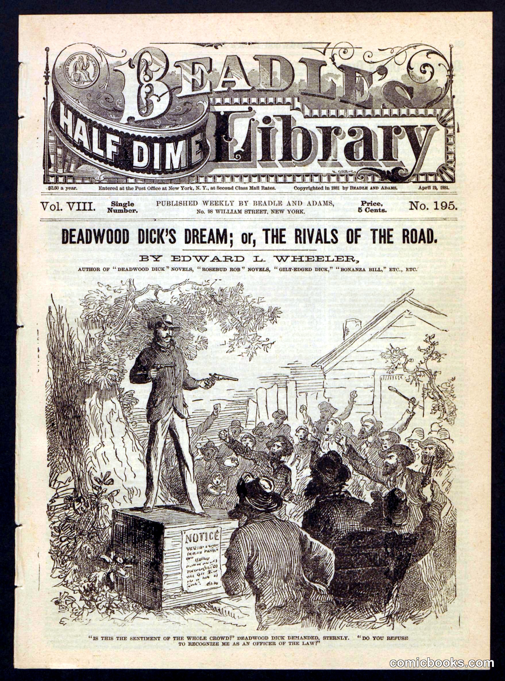 Beadle's Half Dime Library No. 195