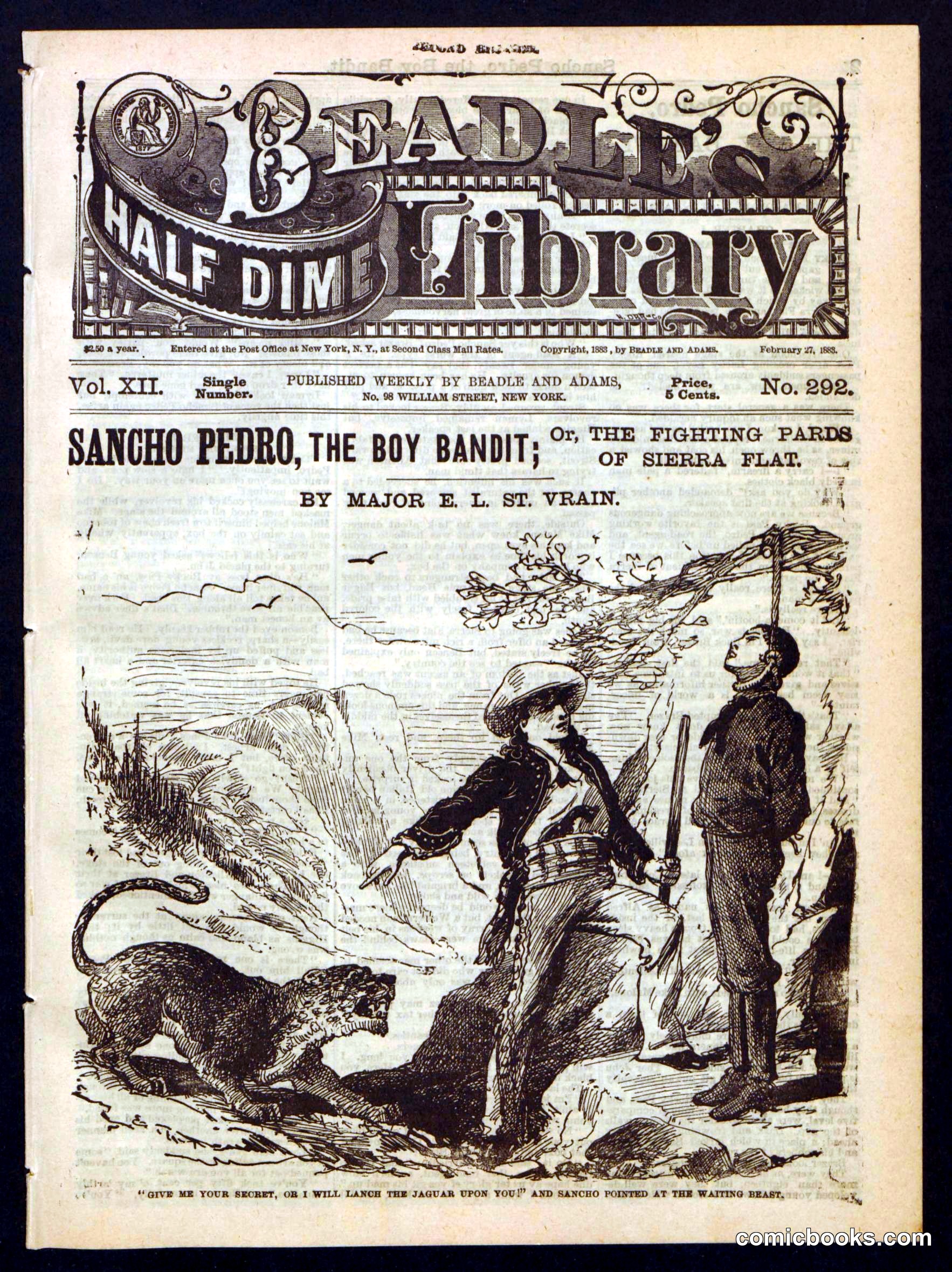 Beadle's Half Dime Library, No. 292