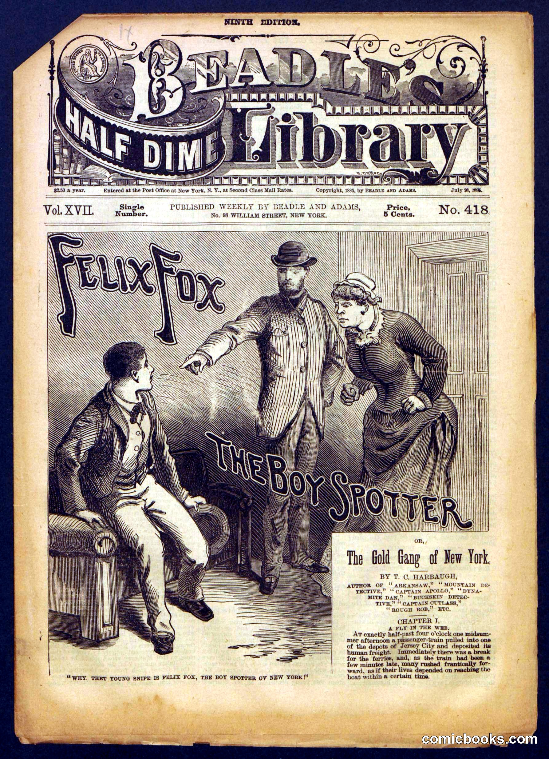 Beadle's Half Dime Library No. 418