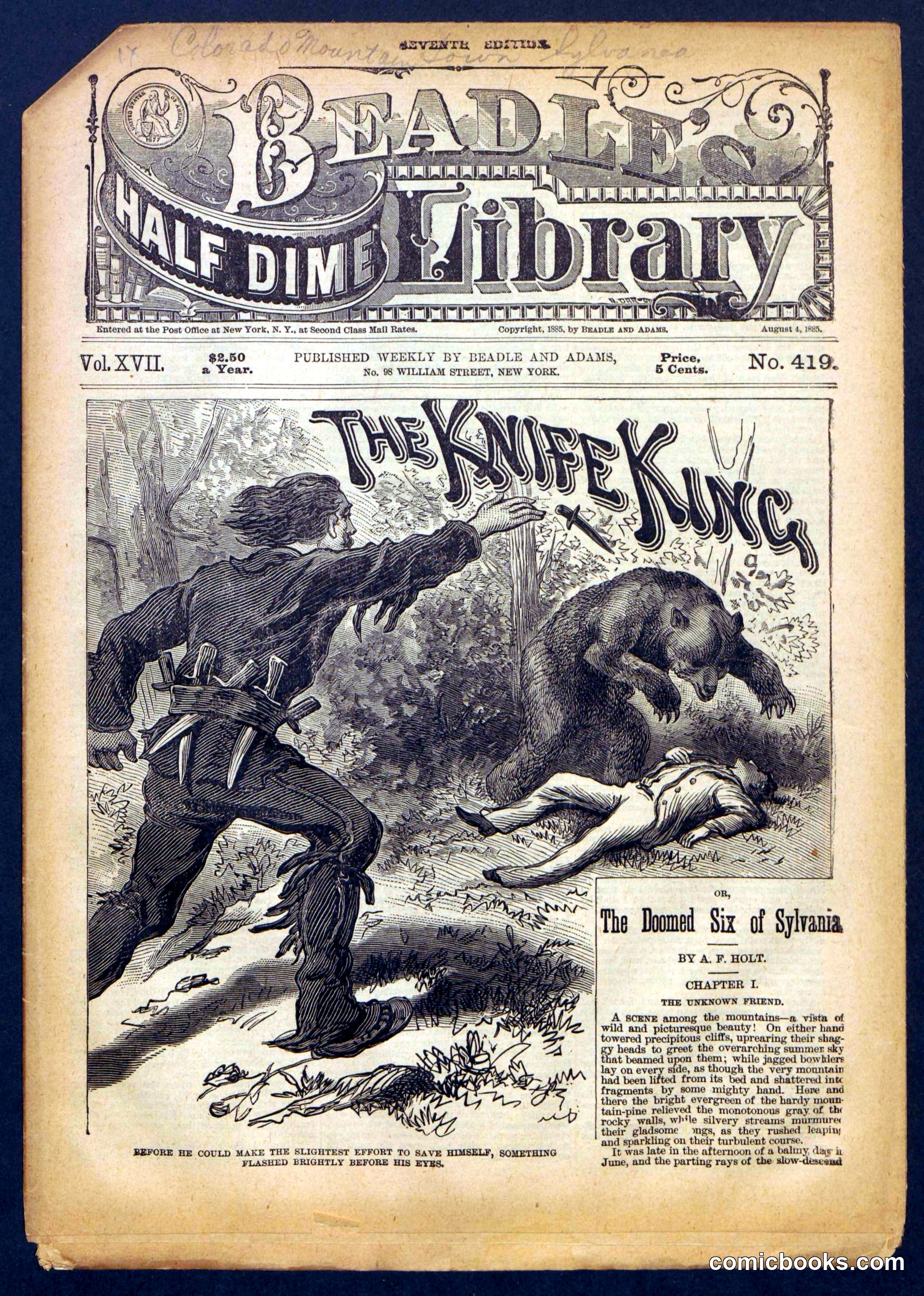 Beadle's Half Dime Library, No. 419