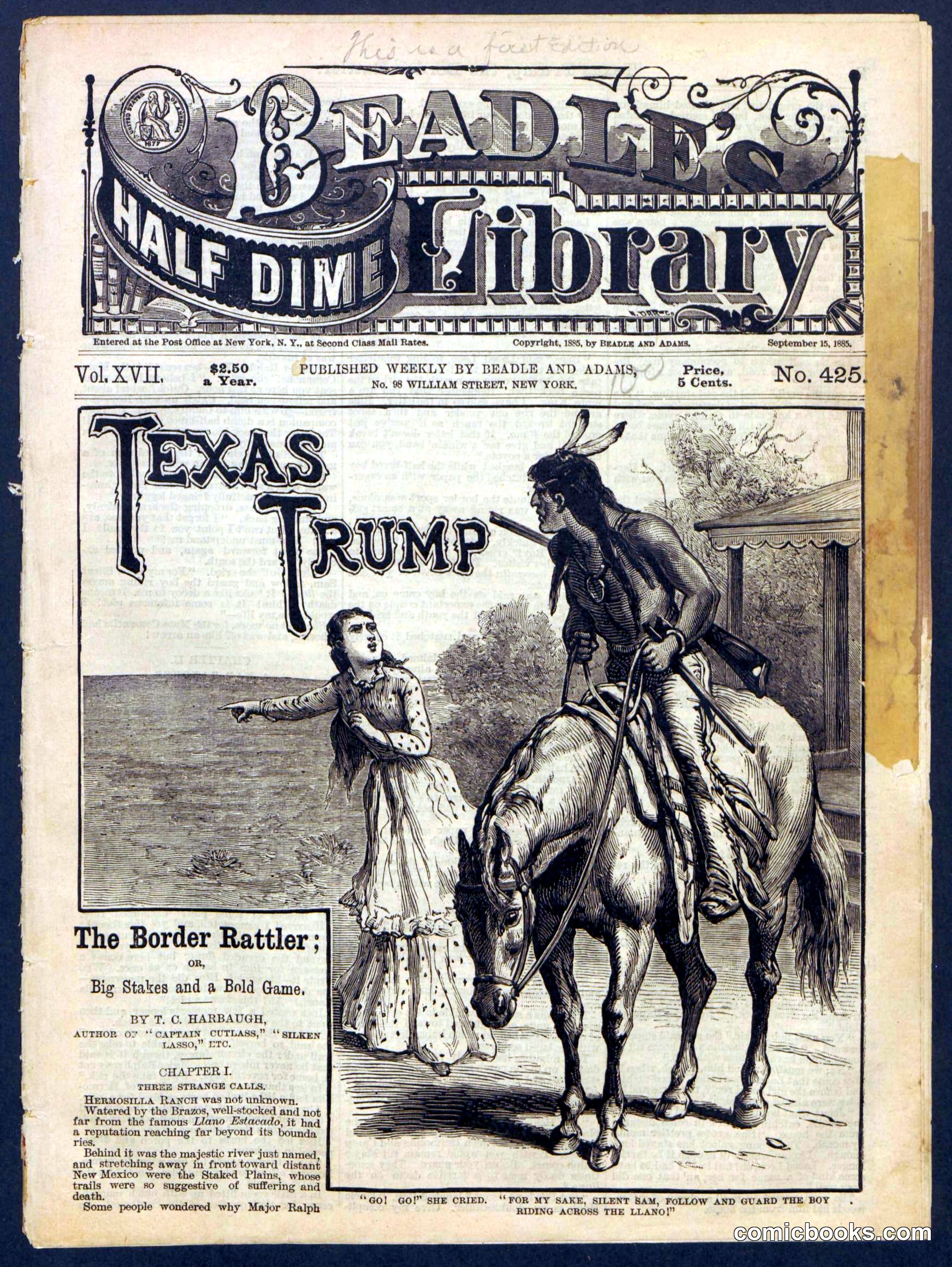 Beadle's Half Dime Library, No. 425