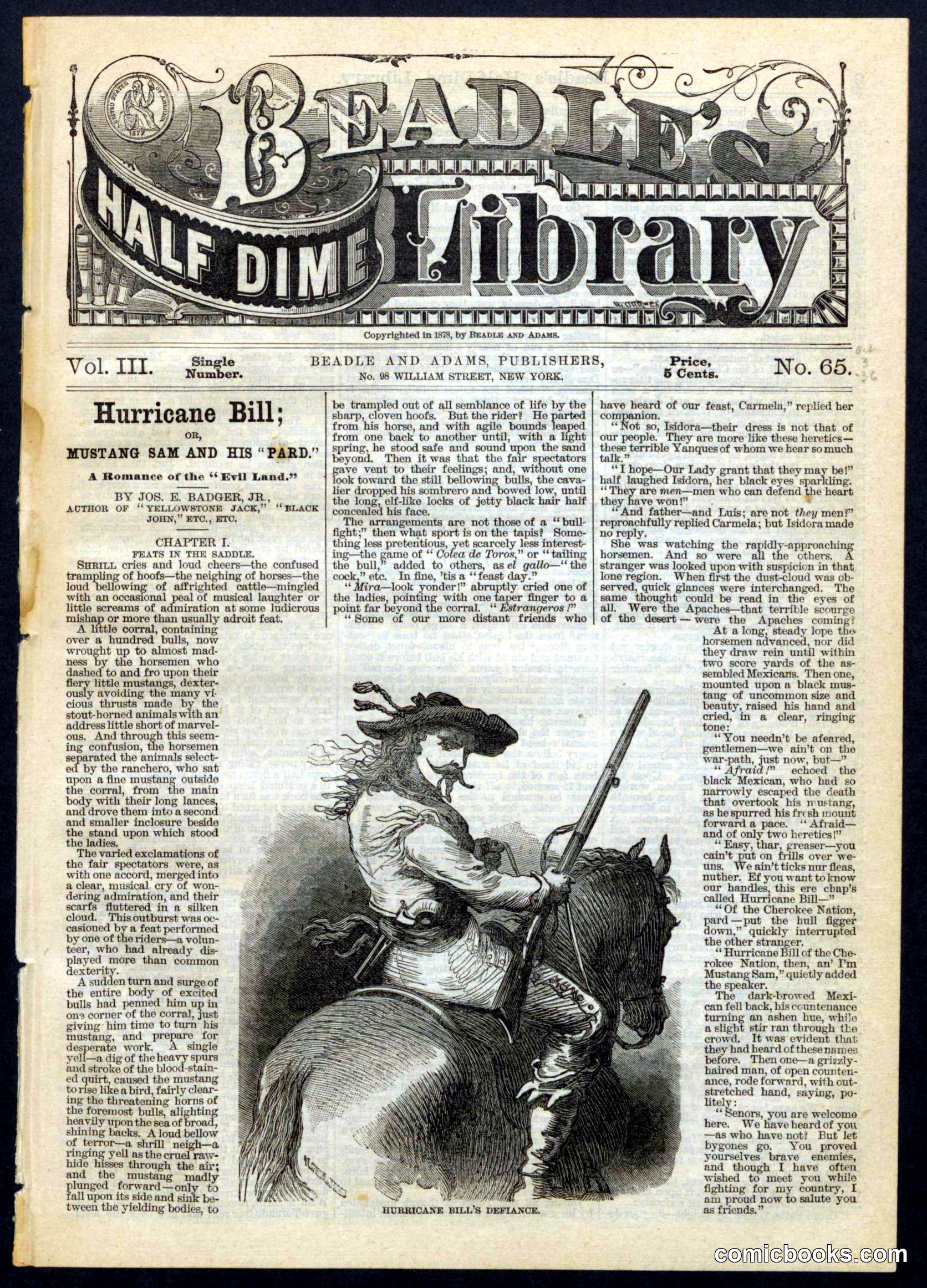 Beadle's Half Dime Library, No. 65