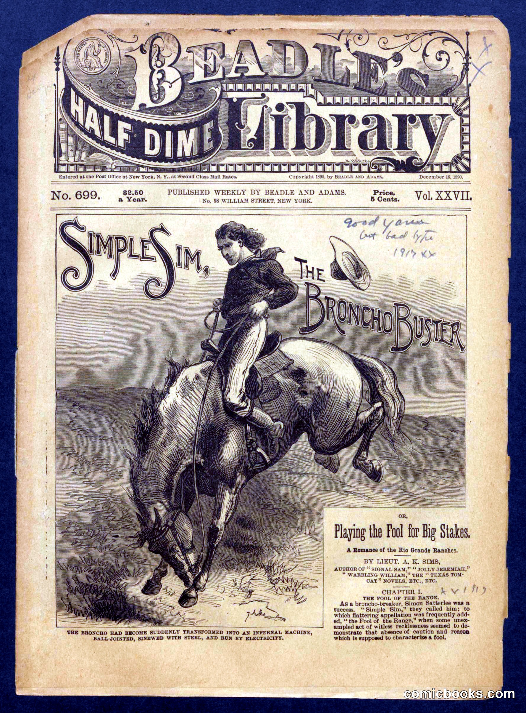 Beadle's Half Dime Library, No. 699