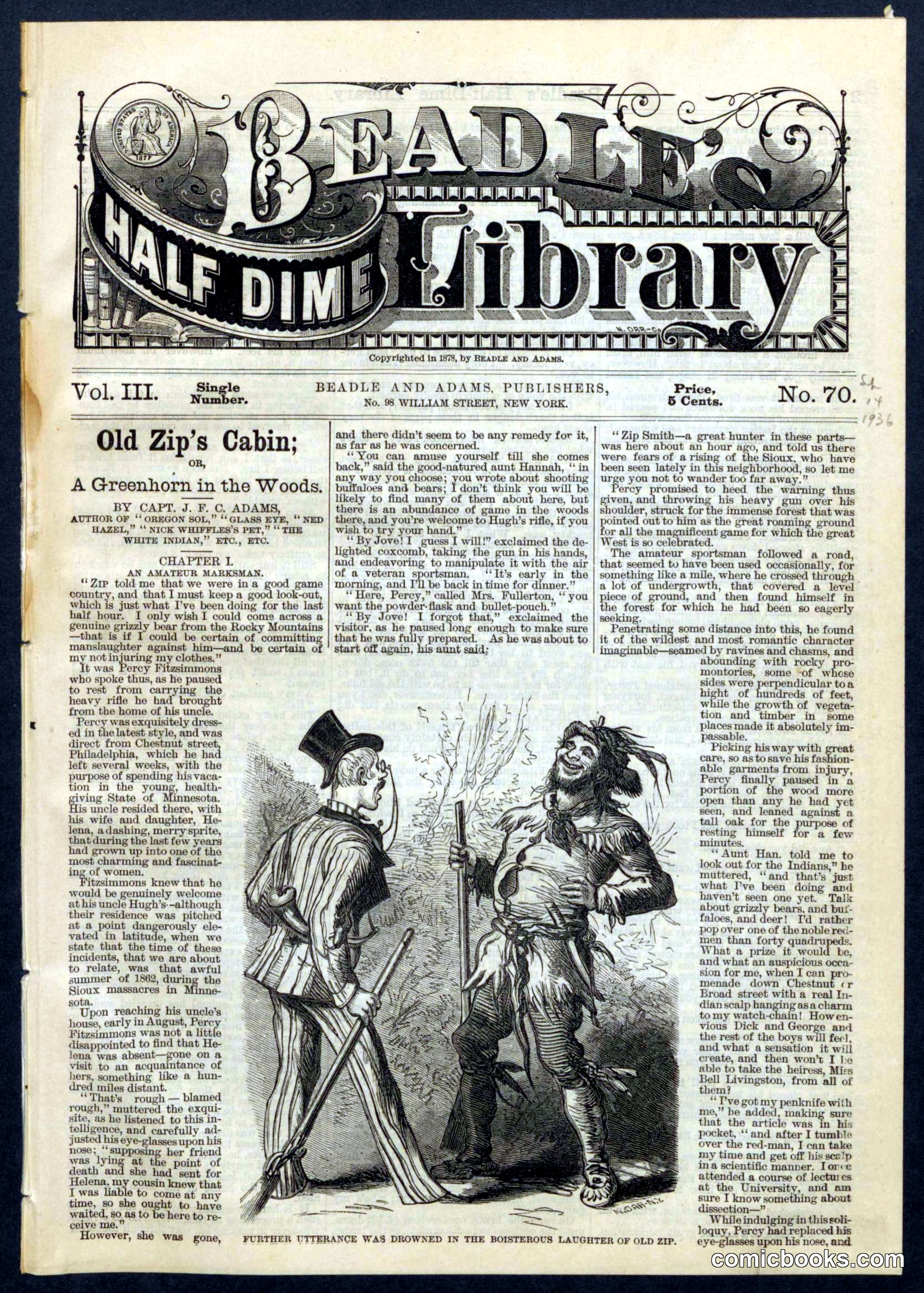 Beadle's Half Dime Library, No. 70