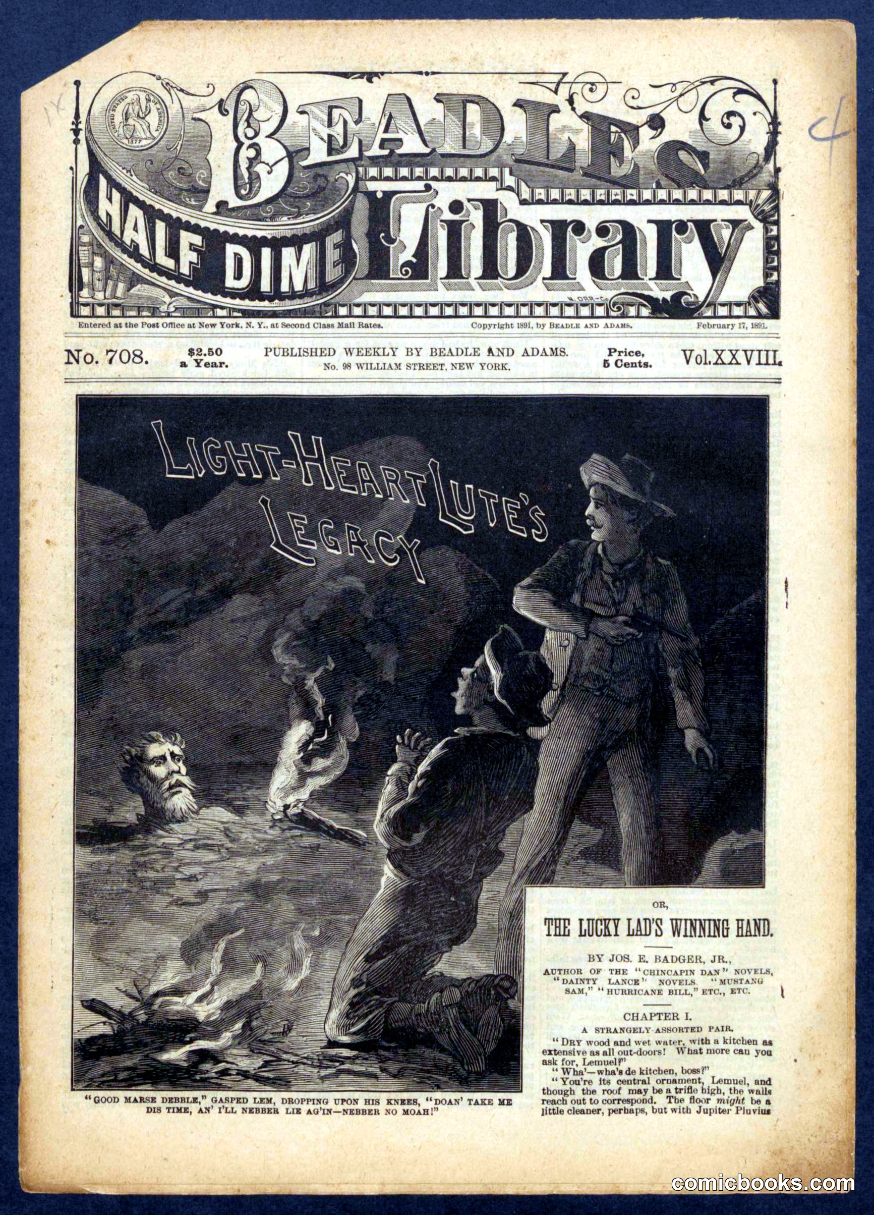 Beadle's Half Dime Library, No. 708