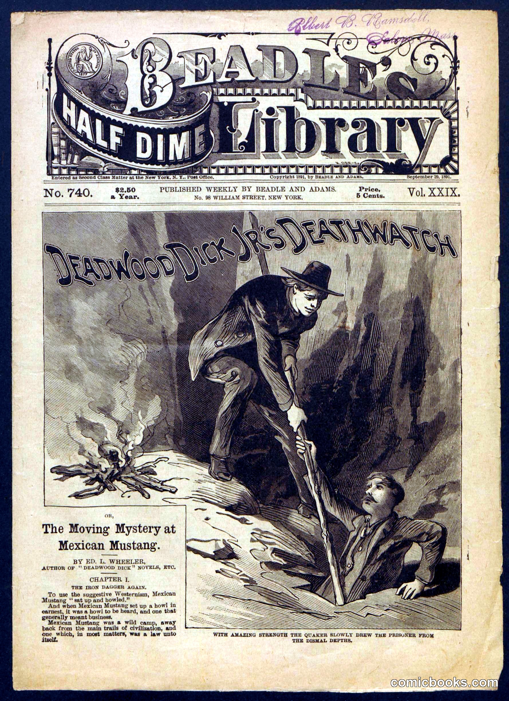 Beadle's Half Dime Library, No. 740