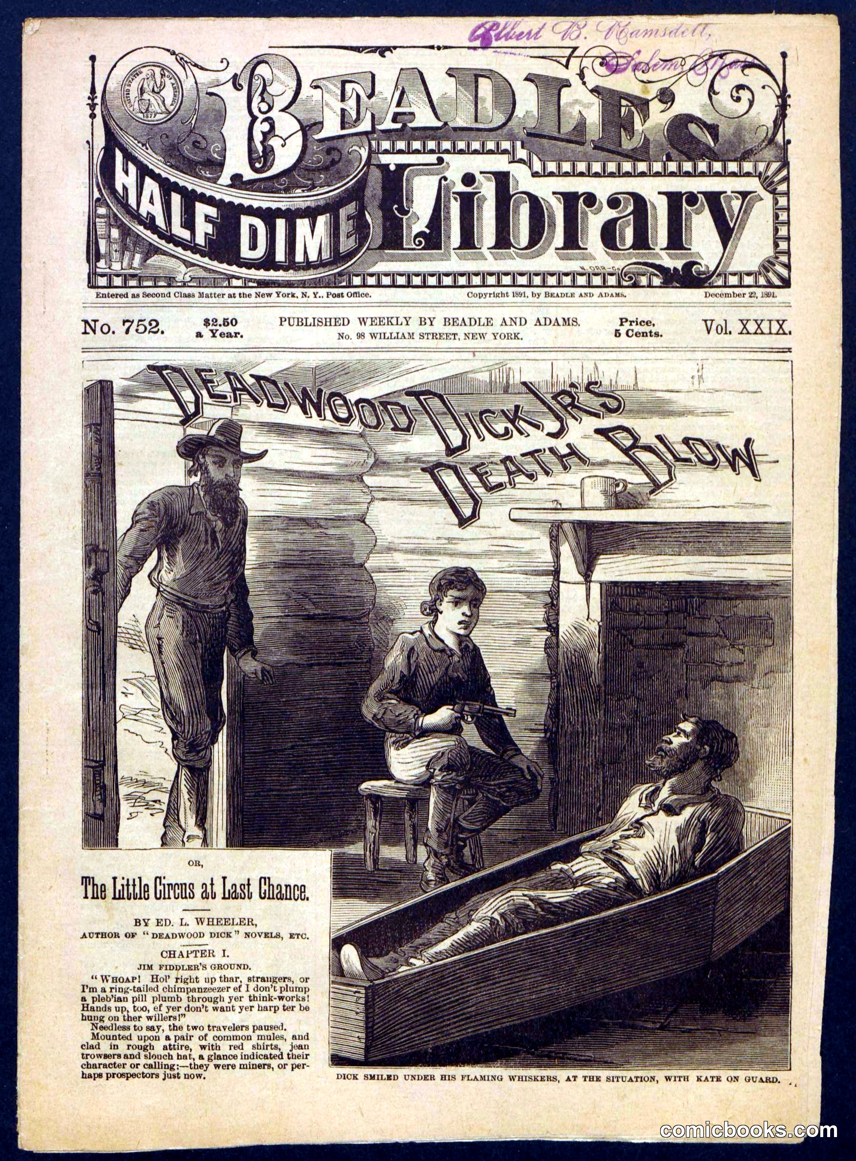 Beadle's Half Dime Library, No. 752