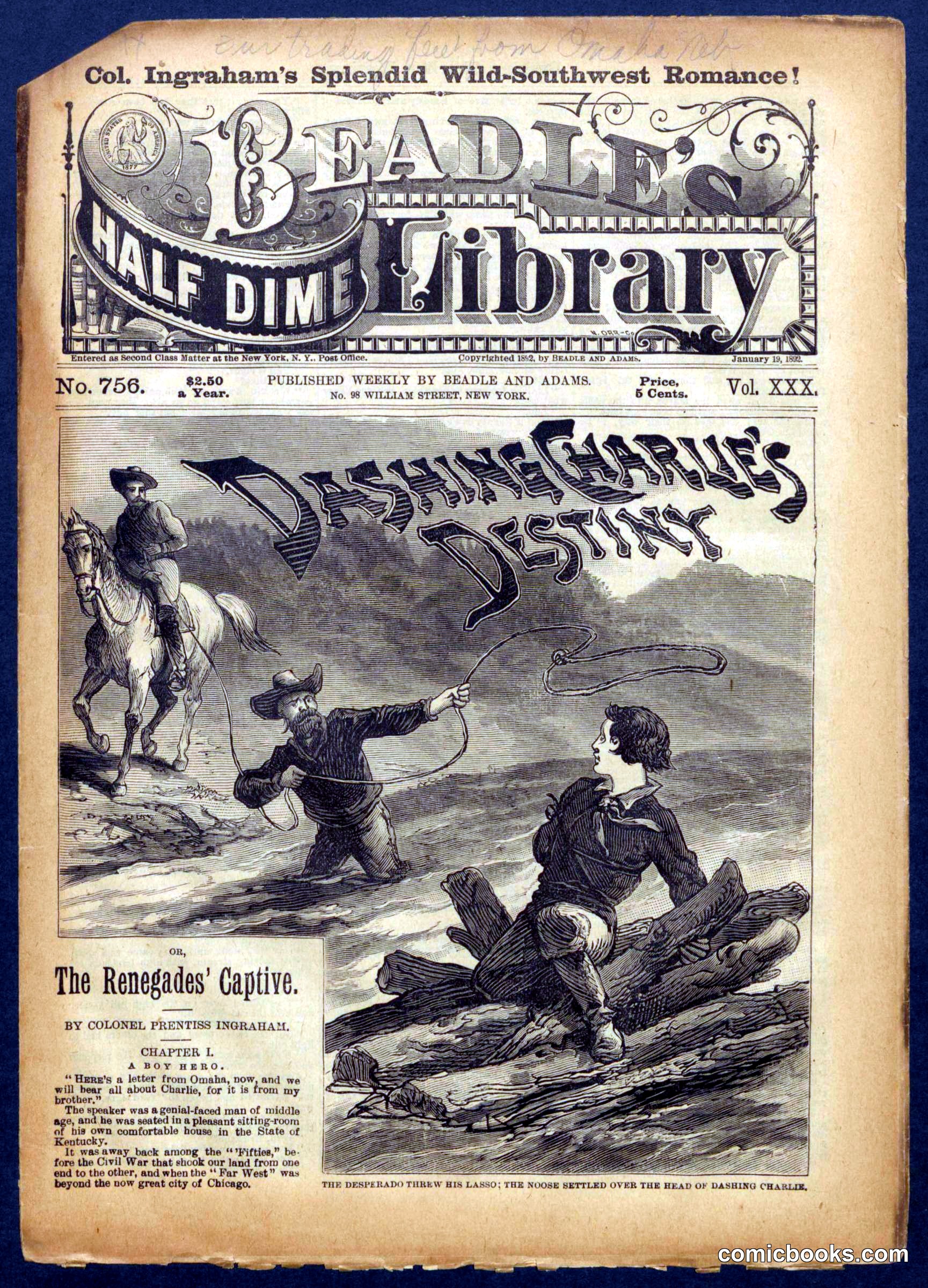 Beadle's Half Dime Library No. 756