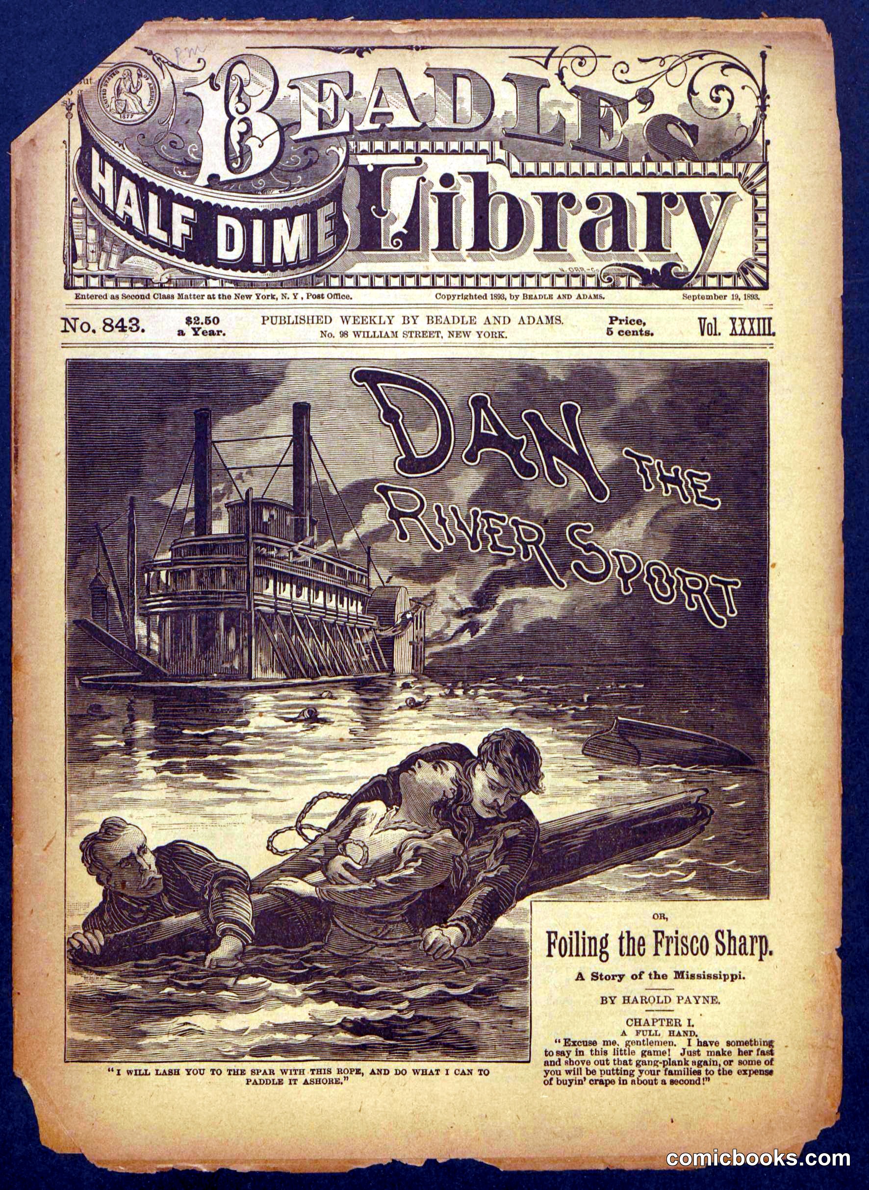 Beadle's Half Dime Library No. 843