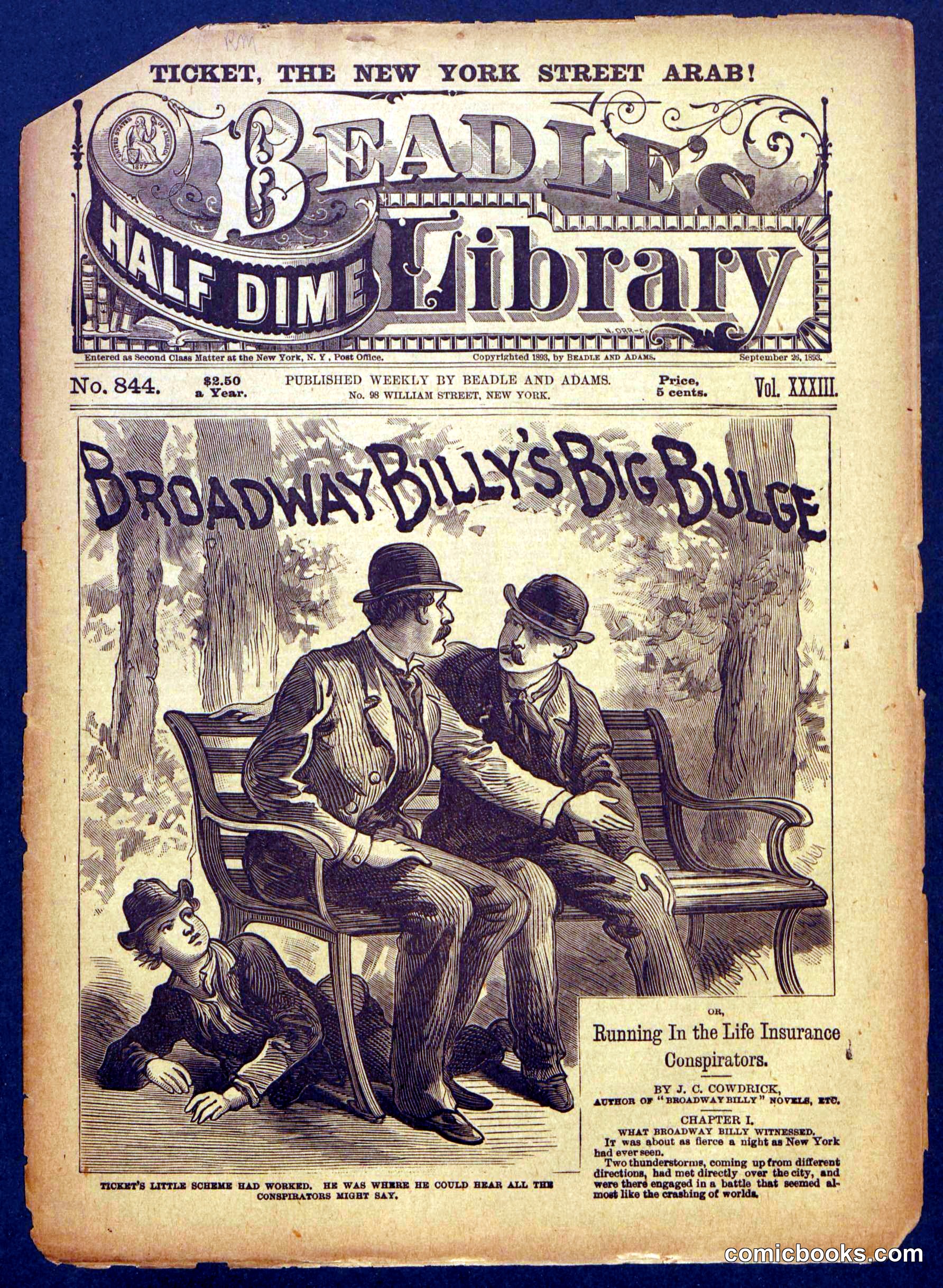 Beadle's Half Dime Library, No. 844