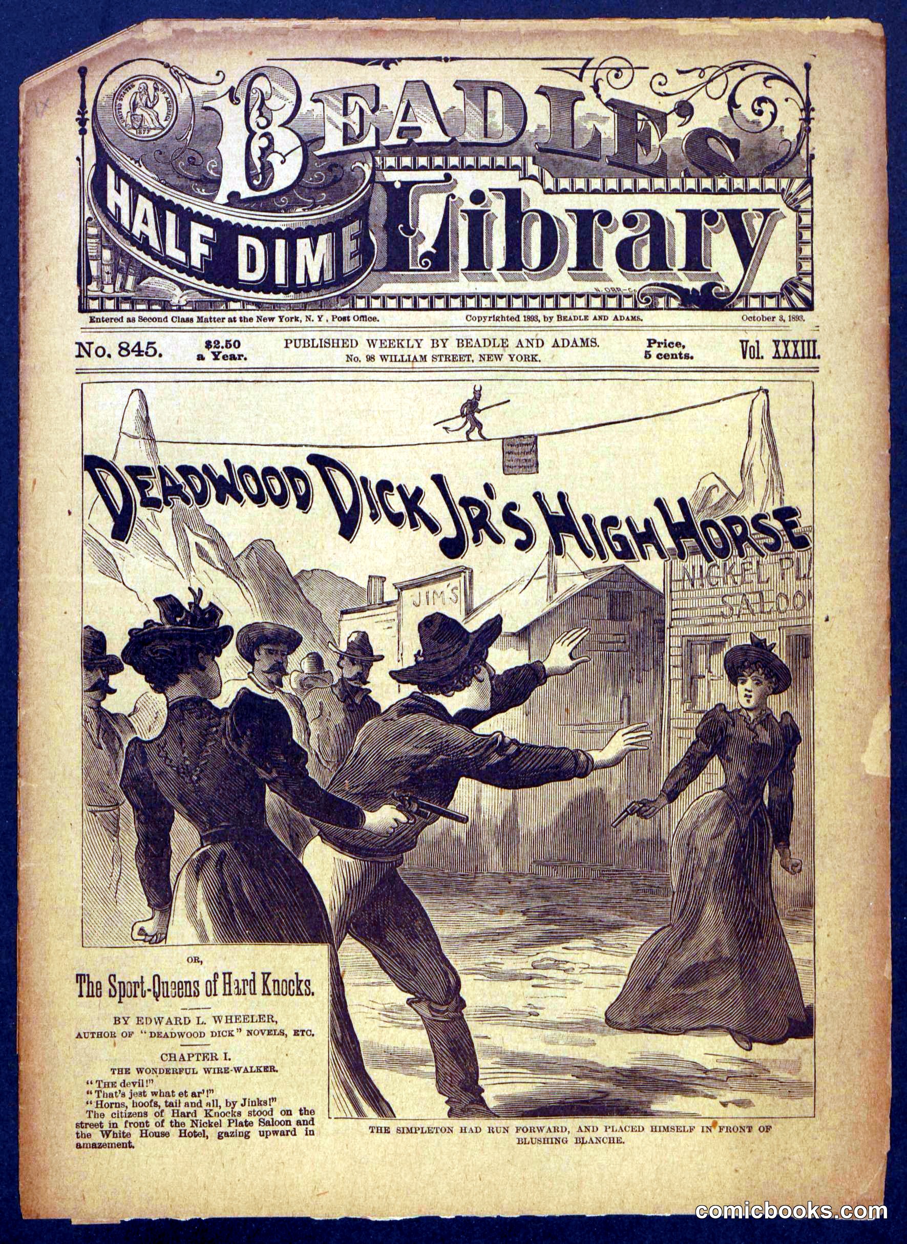 Beadle's Half Dime Library, No. 845