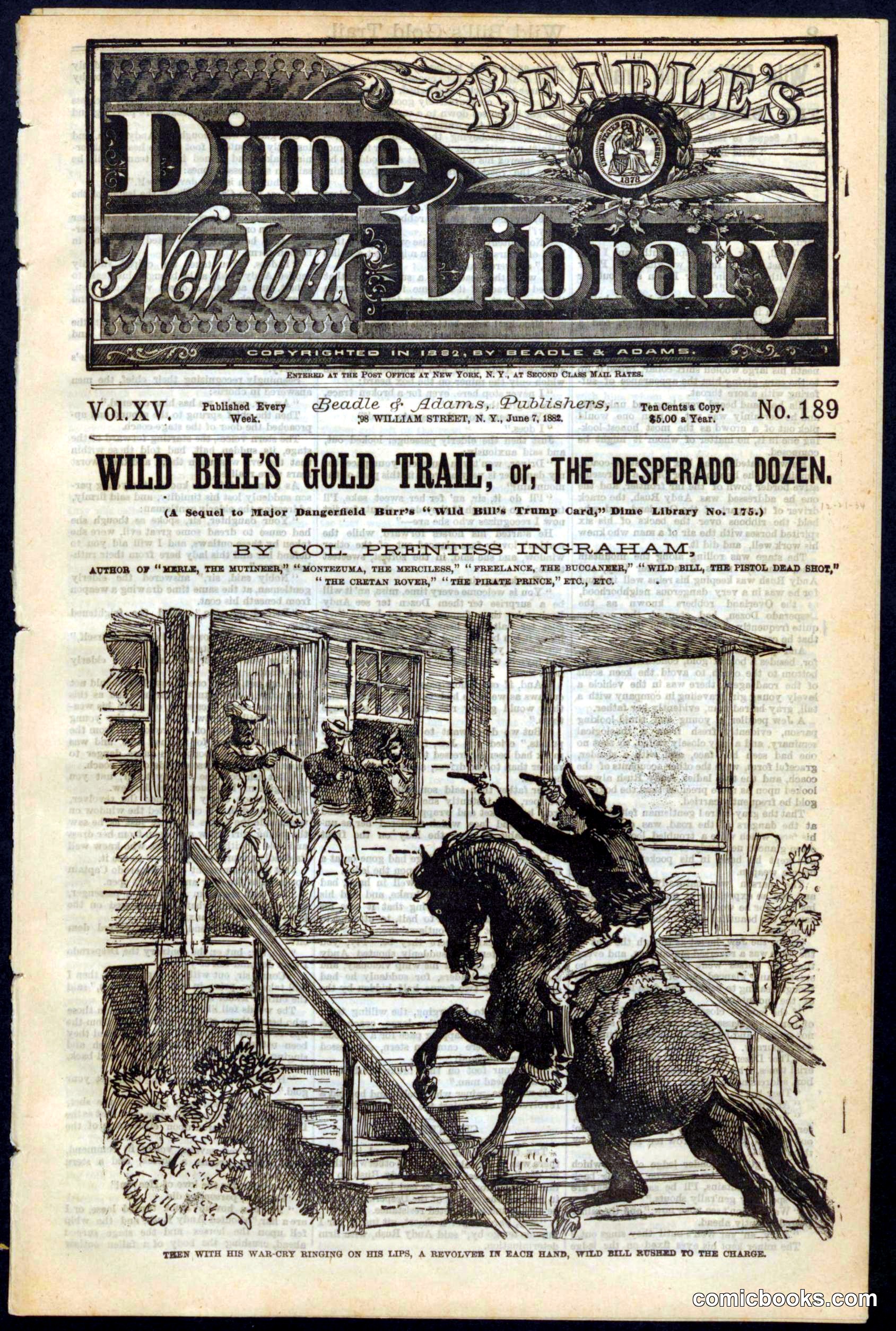 Beadle's New York Dime Library No. 189