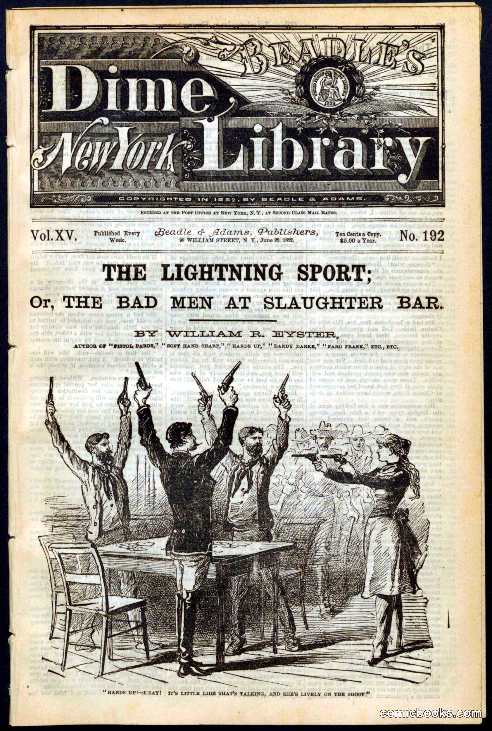 Beadle's New York Dime Library, No. 192