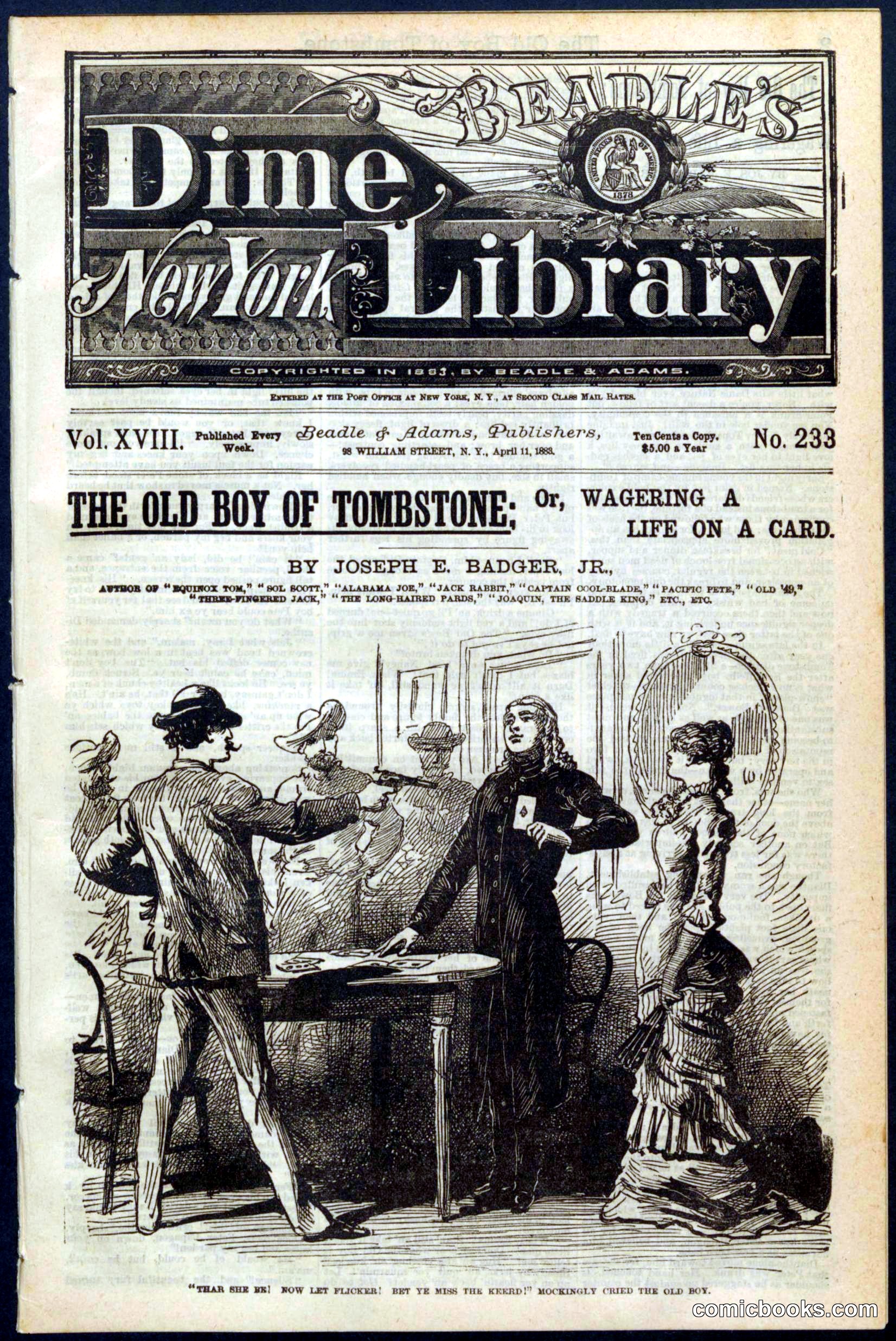 The Old Boy of Tombstone: Or, Wagering a Life on a Card