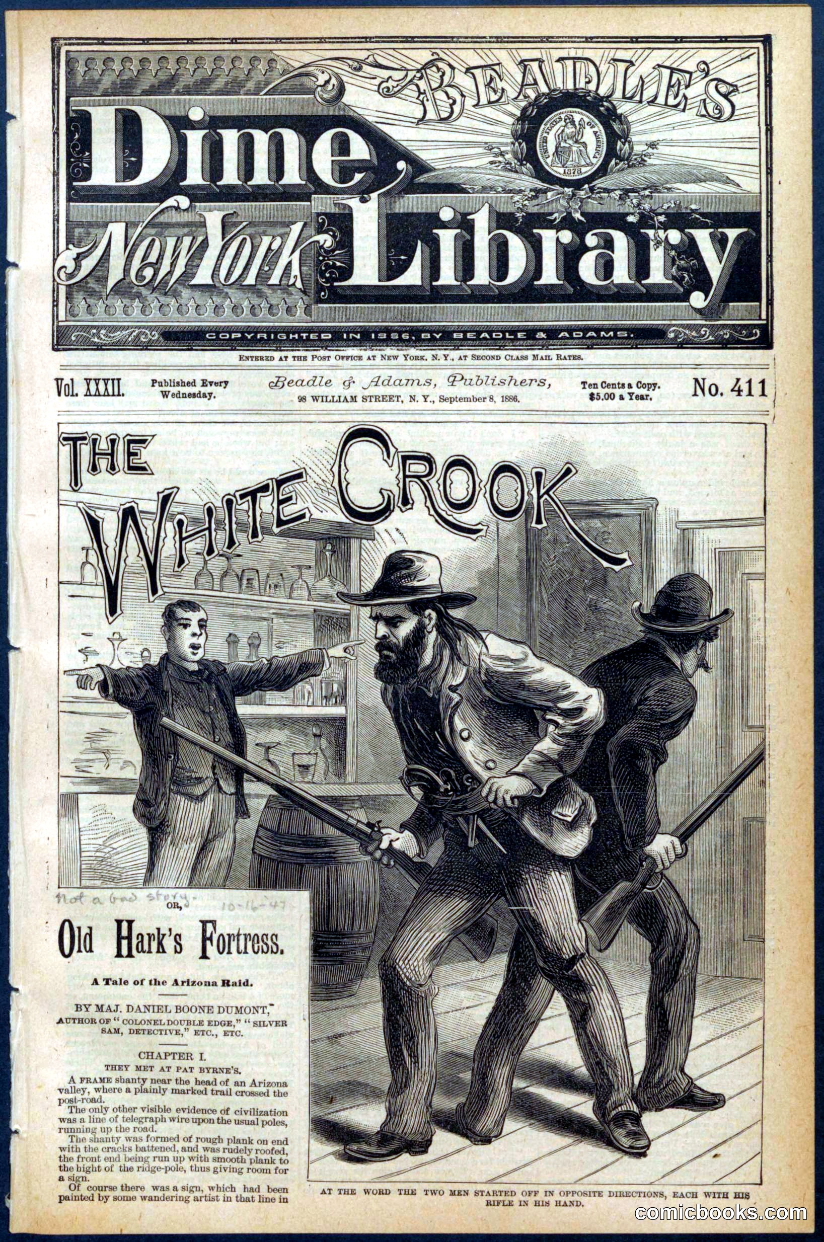 Beadle's Dime Library No. 411: The White Crook
