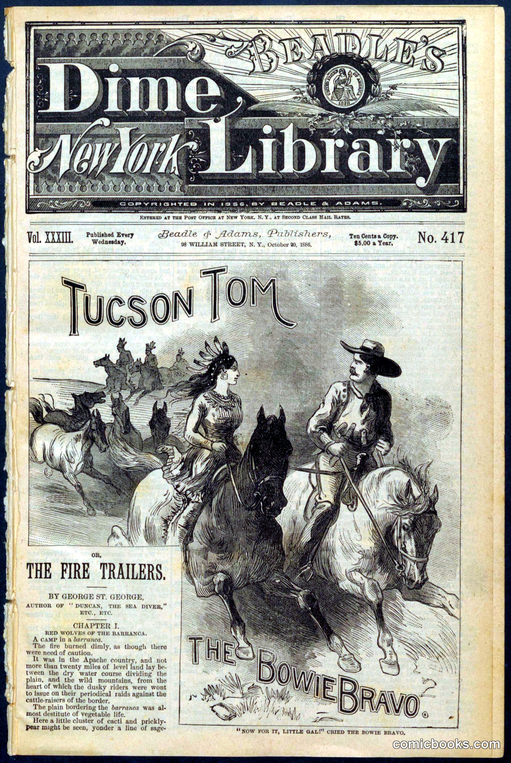 Beadle's Dime Library No. 417: Tucson Tom