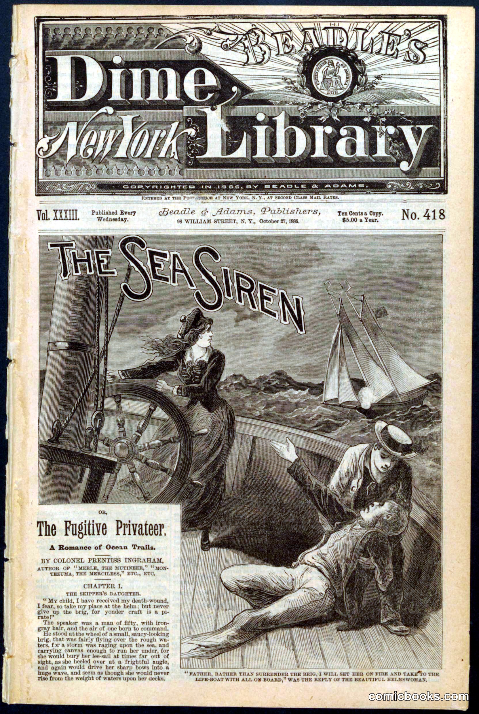 Beadle's New York Dime Library, No. 418