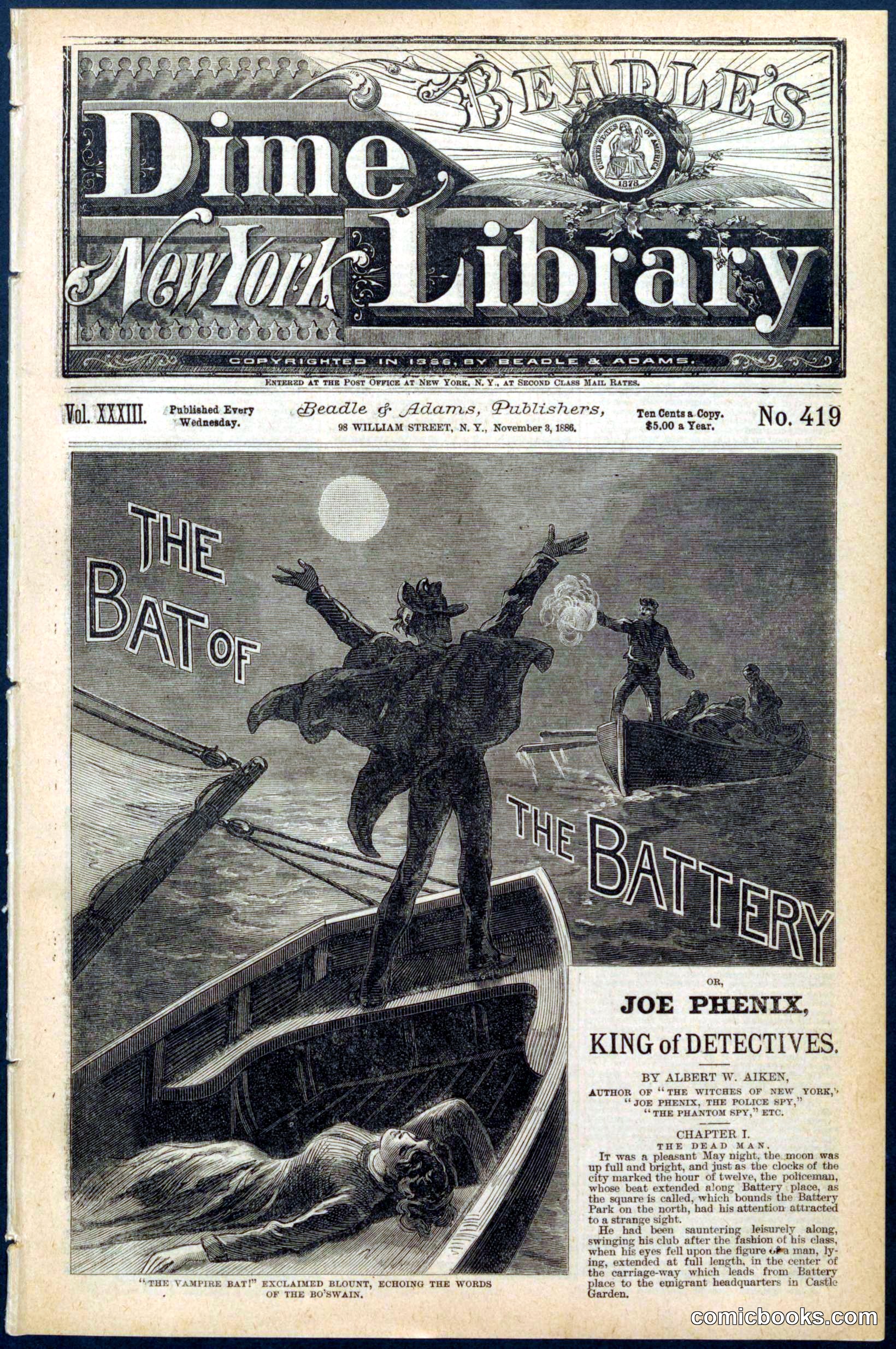 Beadle's New York Dime Library No. 419