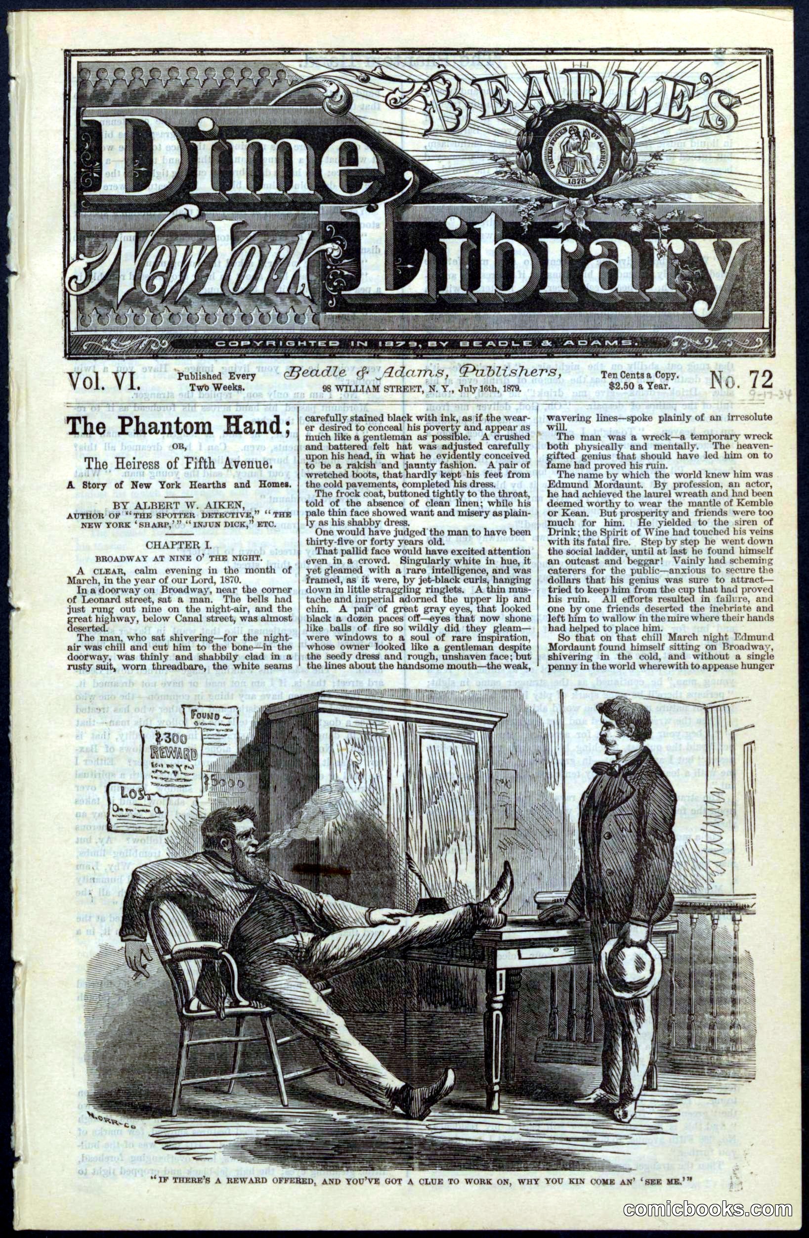 Beadle's New York Dime Library, No. 72
