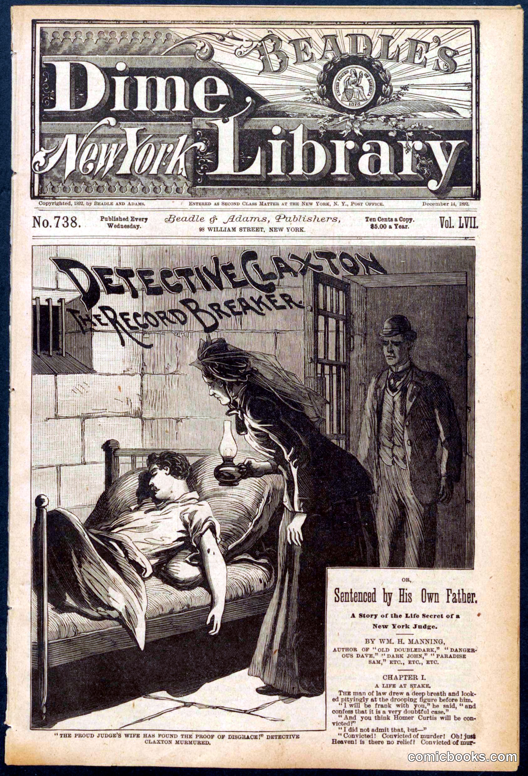 Beadle's New York Dime Library No. 738