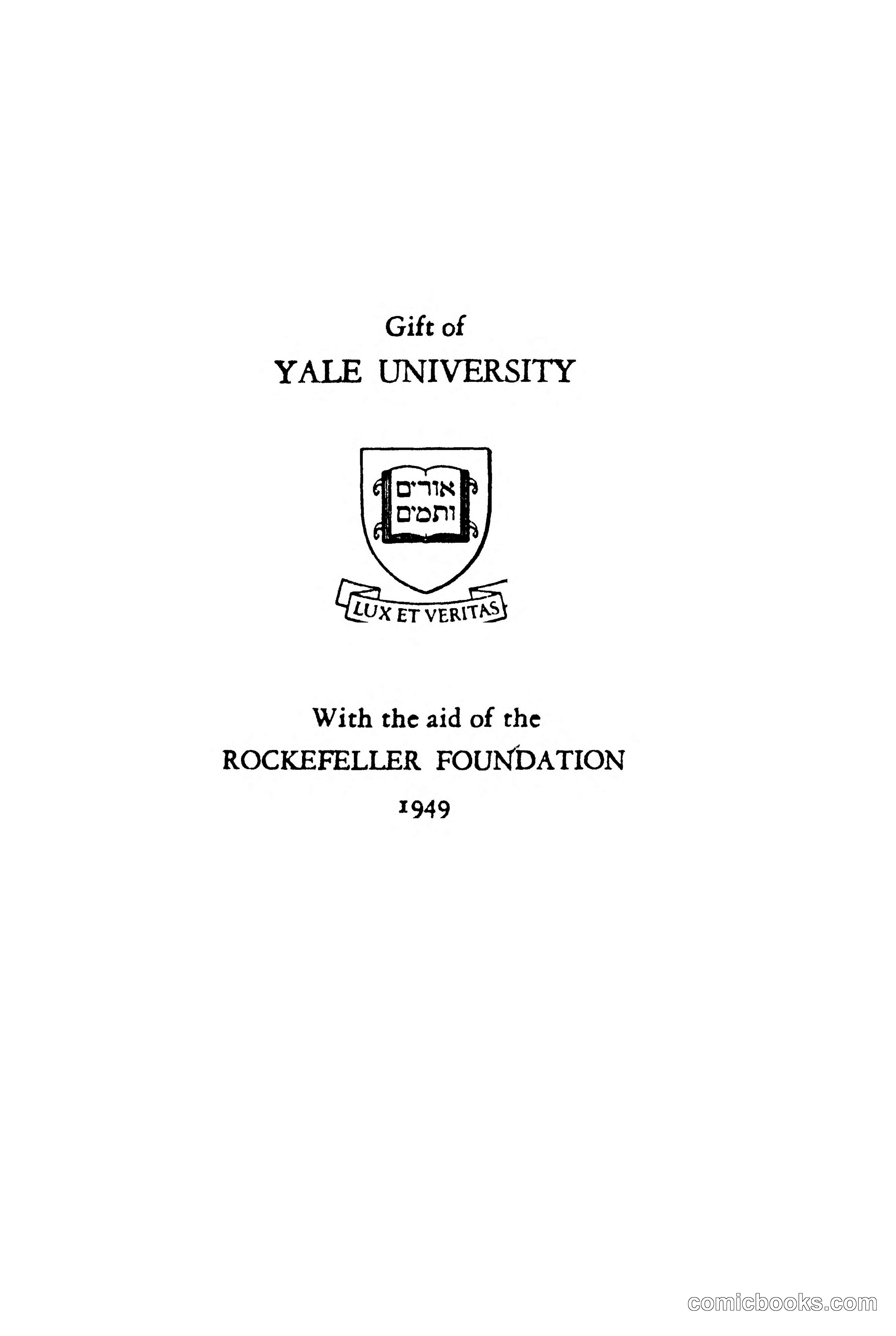 Gift of Yale University — Rockefeller Foundation Bookplate