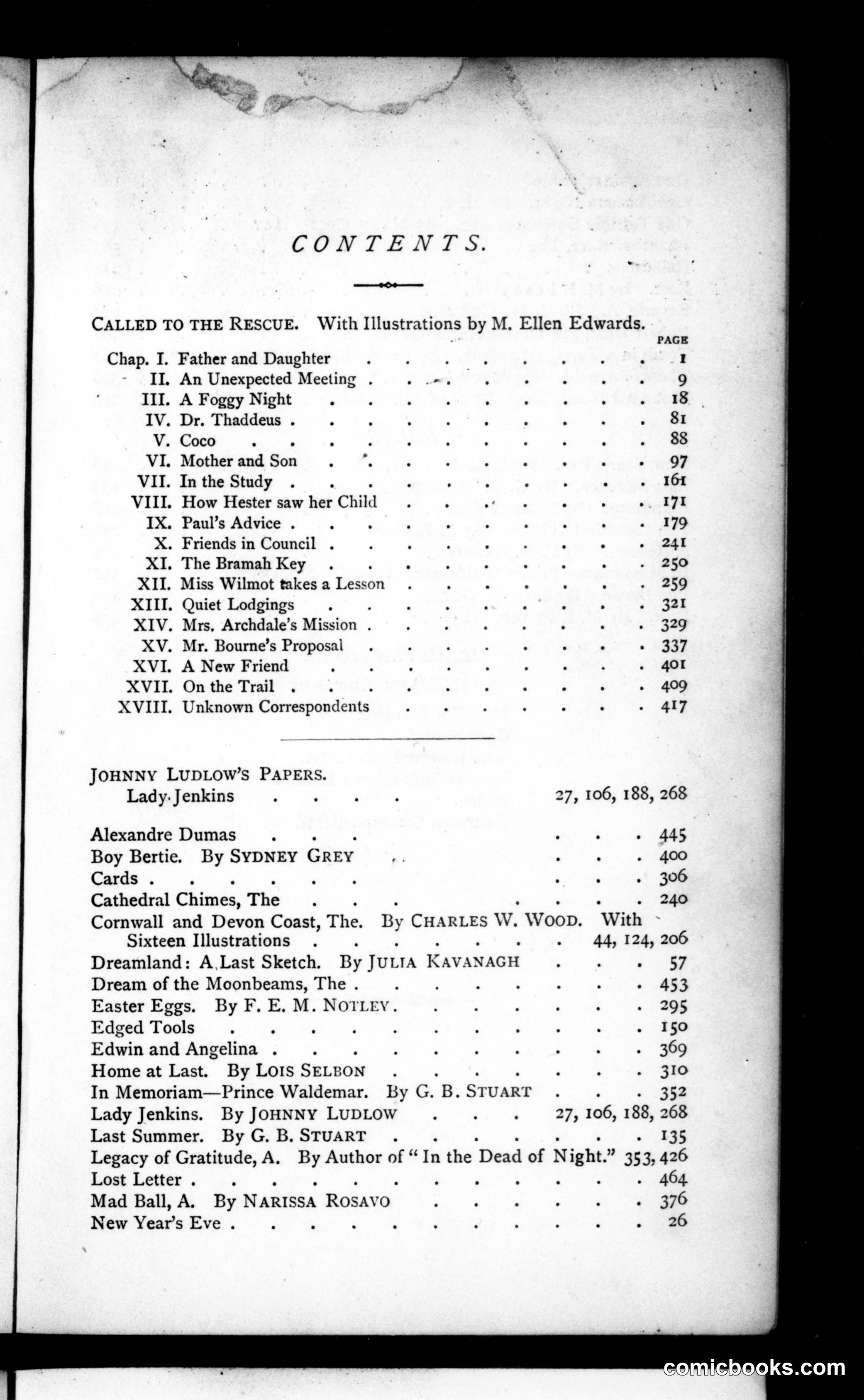 The Argosy, Vol. 27 (1879): Table of Contents