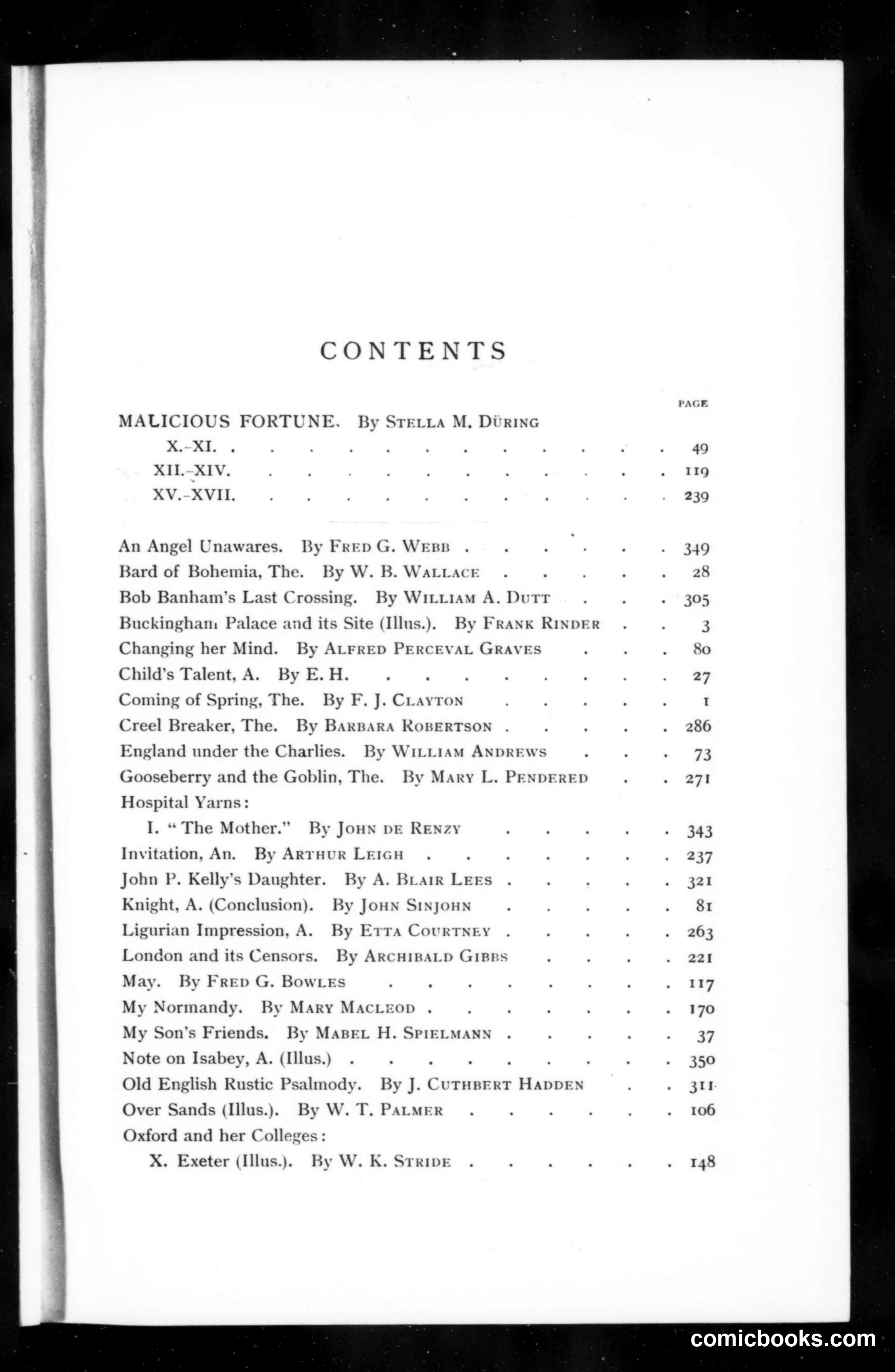 The Argosy, Vol. 74 (April–June 1901): Table of Contents